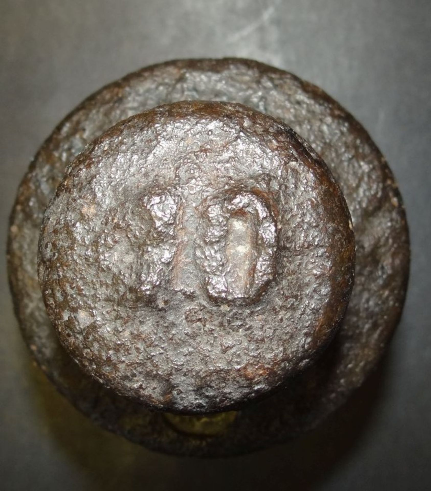 10 Pfund Eisengewicht, Vormetrisch, Land Oldenburg, H-15 cm - Bild 2 aus 4