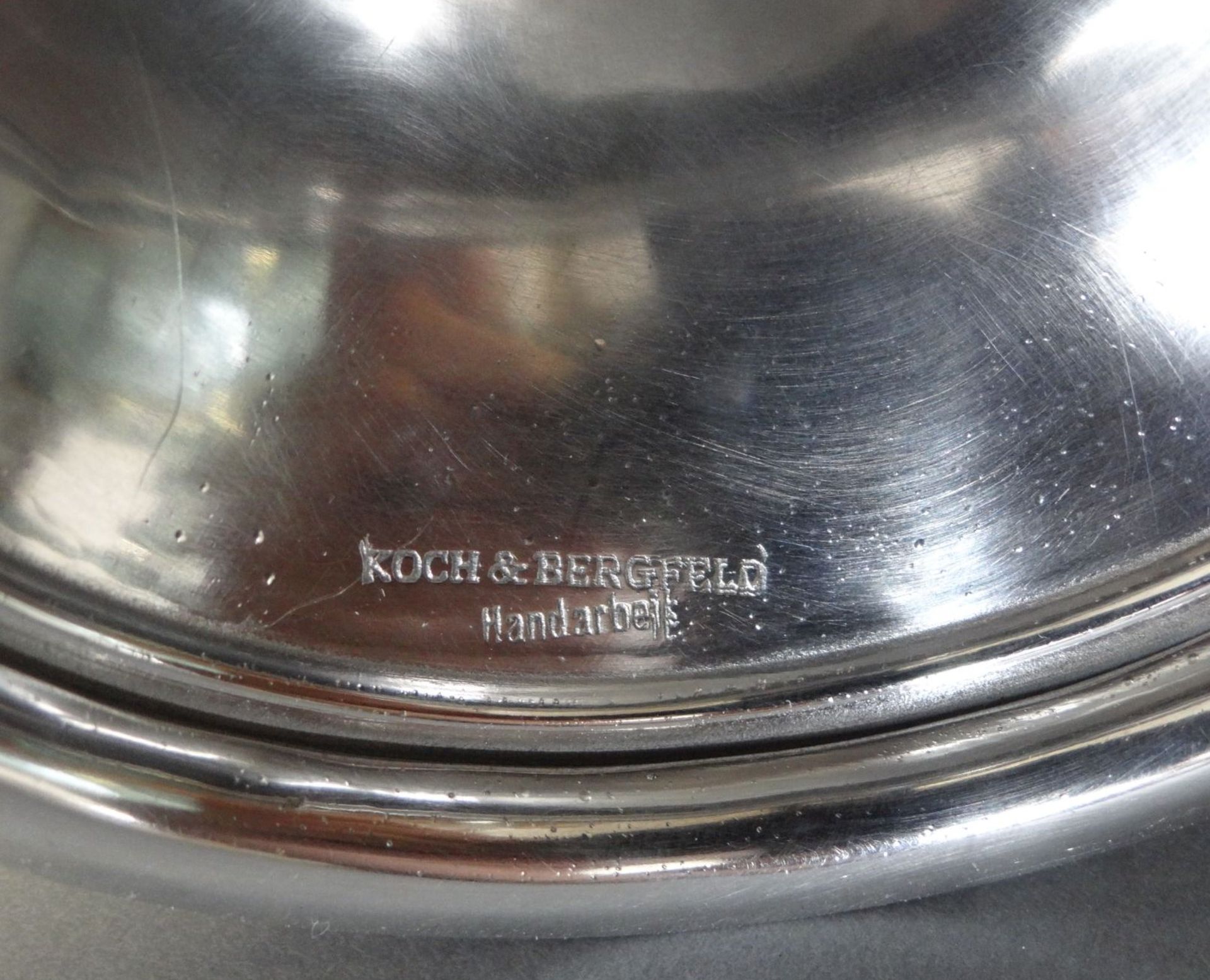 Silberpokal "Koch&Bergfeld" mit Freimaurer-Zeichen?, H-12,5 cm, 184 gr, Hammerschlagdekor - Bild 4 aus 4
