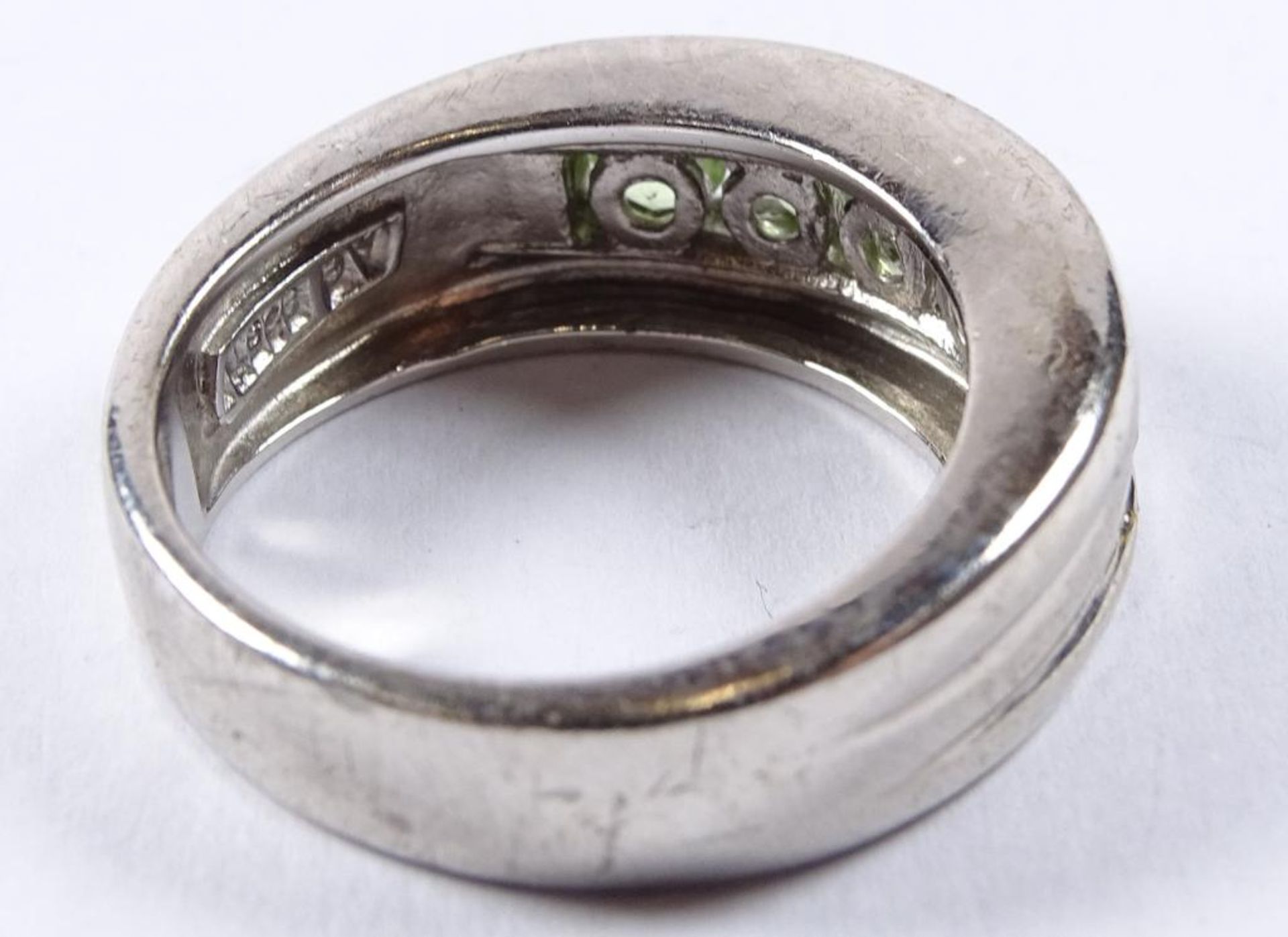 Ring,Silber -925- mit grünen Steinen, 7,4gr., RG 5 - Bild 3 aus 4