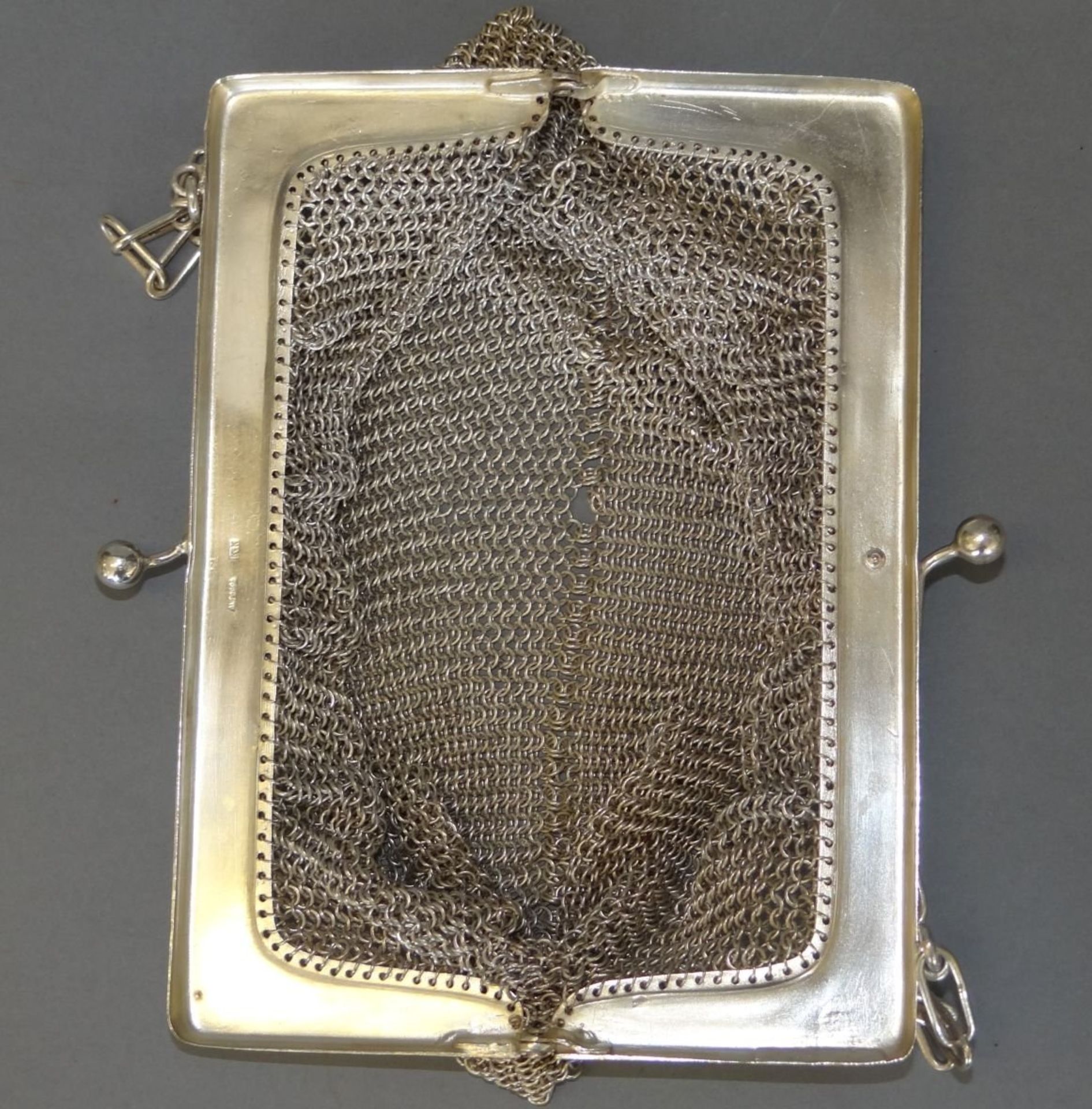 kl. Kettentasche, Alpacca, 10x15 cm, - Bild 4 aus 7