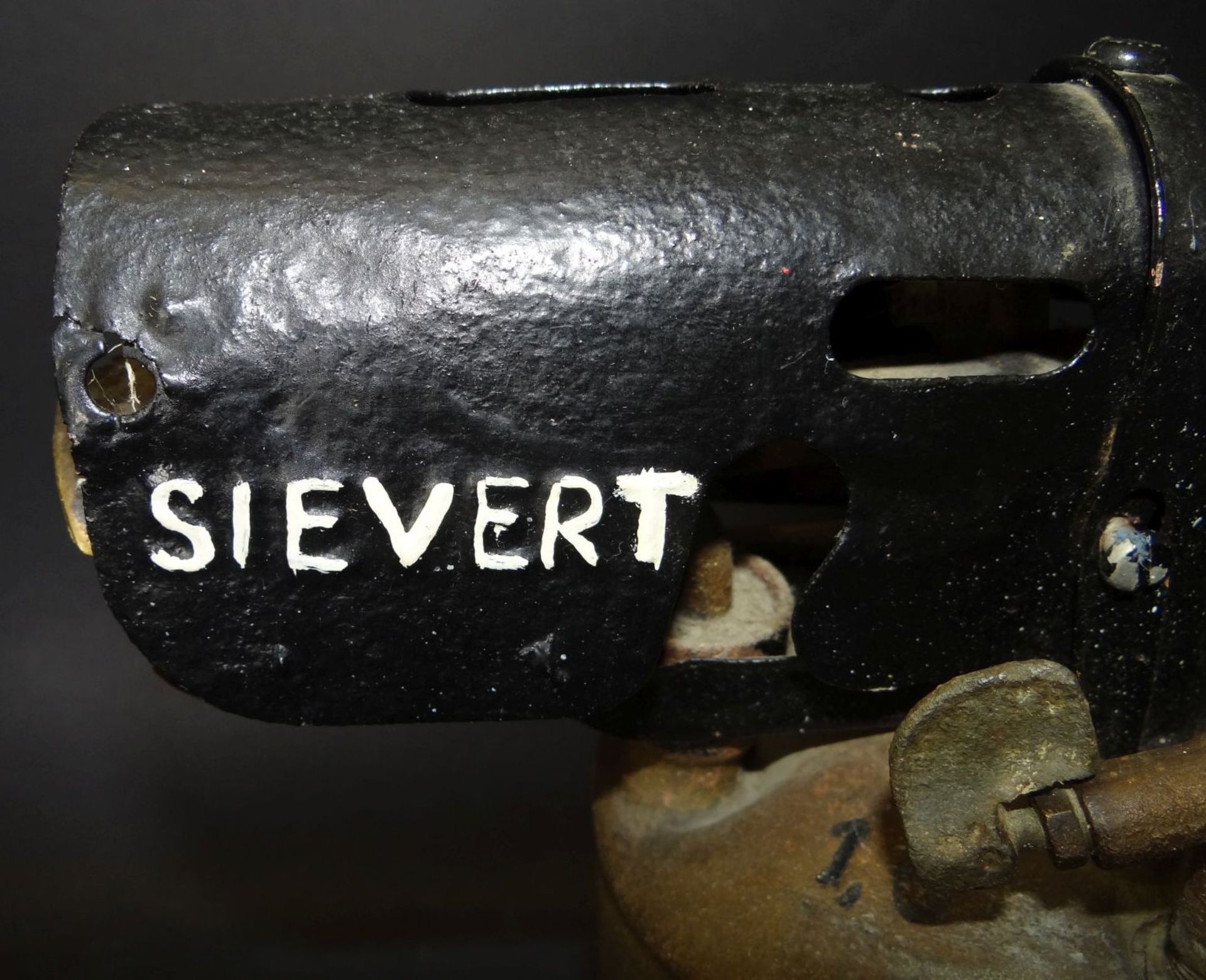 alter Bunsenbrenner mit Luftpumpe, Schweden, H-25 cm - Bild 2 aus 7