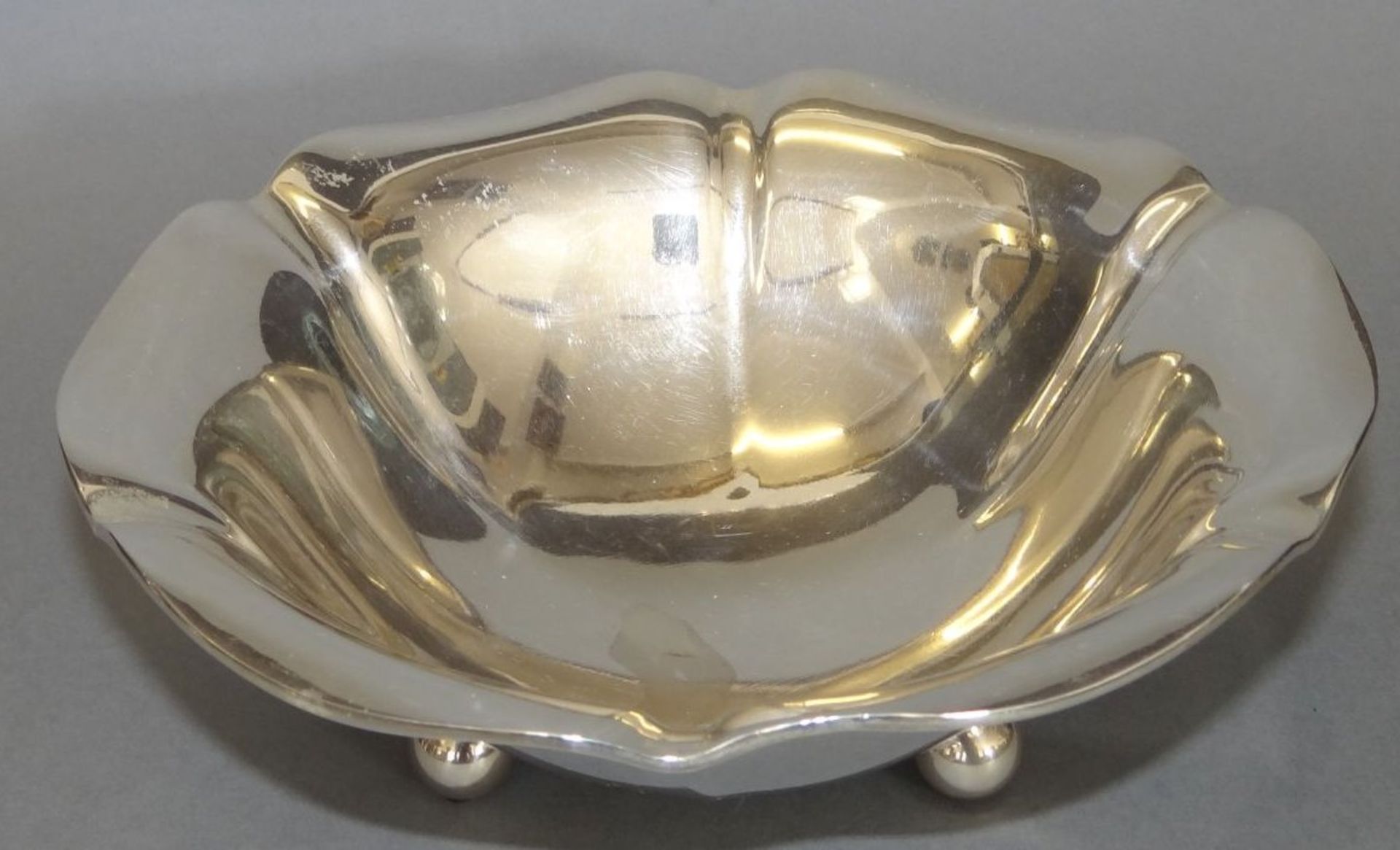 Silber-830- Schale auf drei Füsschen, H-7 cm, D-19,5 cm, 232 g - Bild 2 aus 6