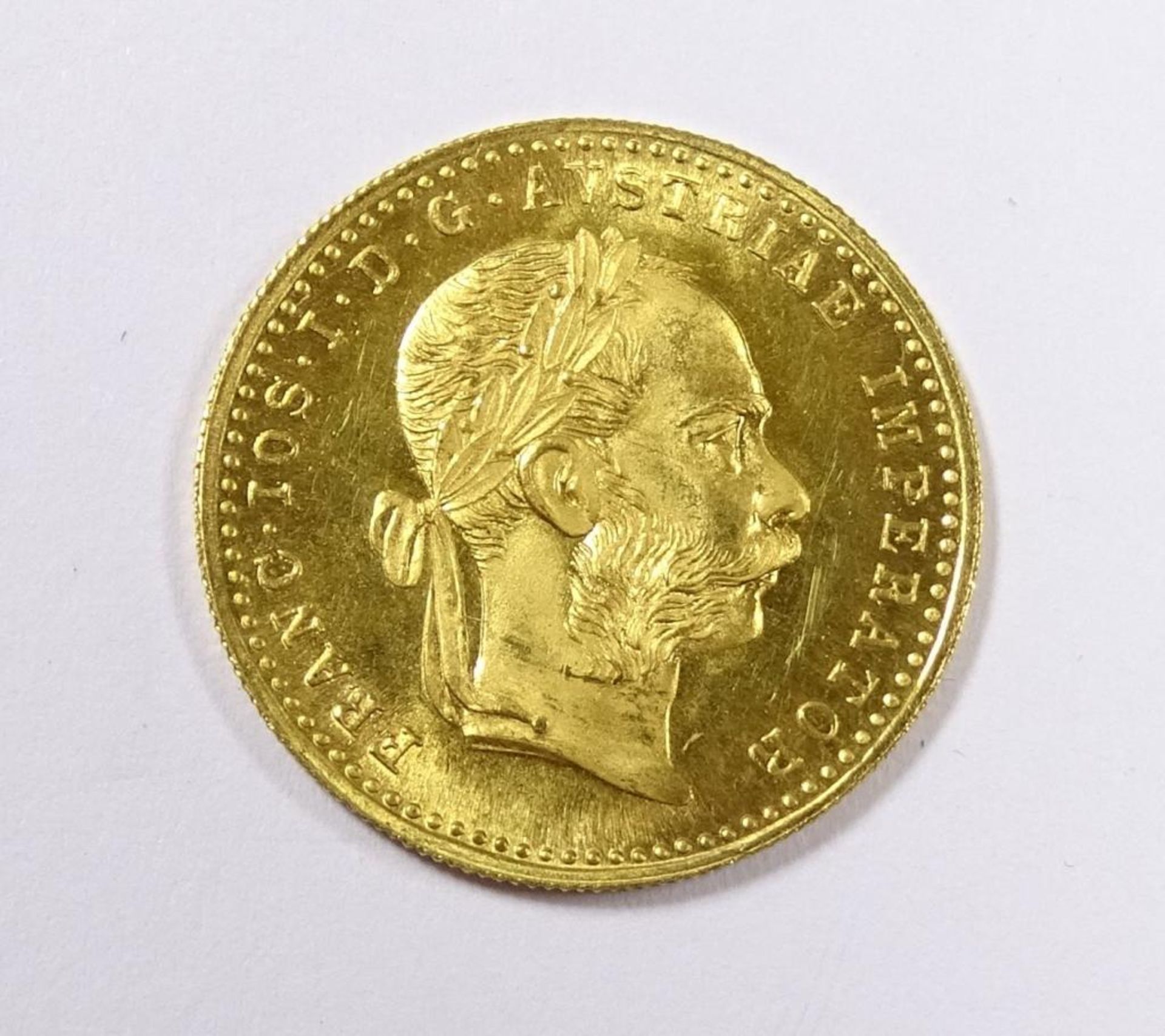 Franc Ios Idg Avstriae Imperator 1915 4 1 Dukat Goldmünze "Franc Ios IDG Avstriae Imperator" 1915, 3,45gr