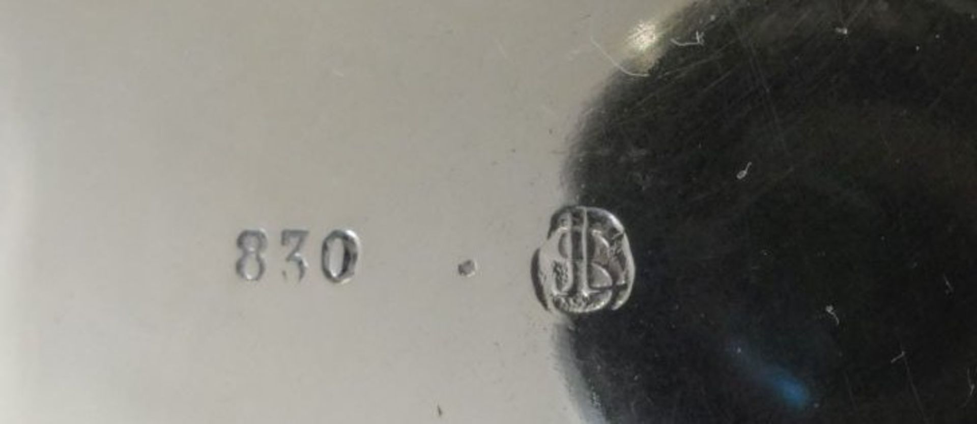 Silber-830- Schale auf drei Füsschen, H-7 cm, D-19,5 cm, 232 g - Bild 6 aus 6