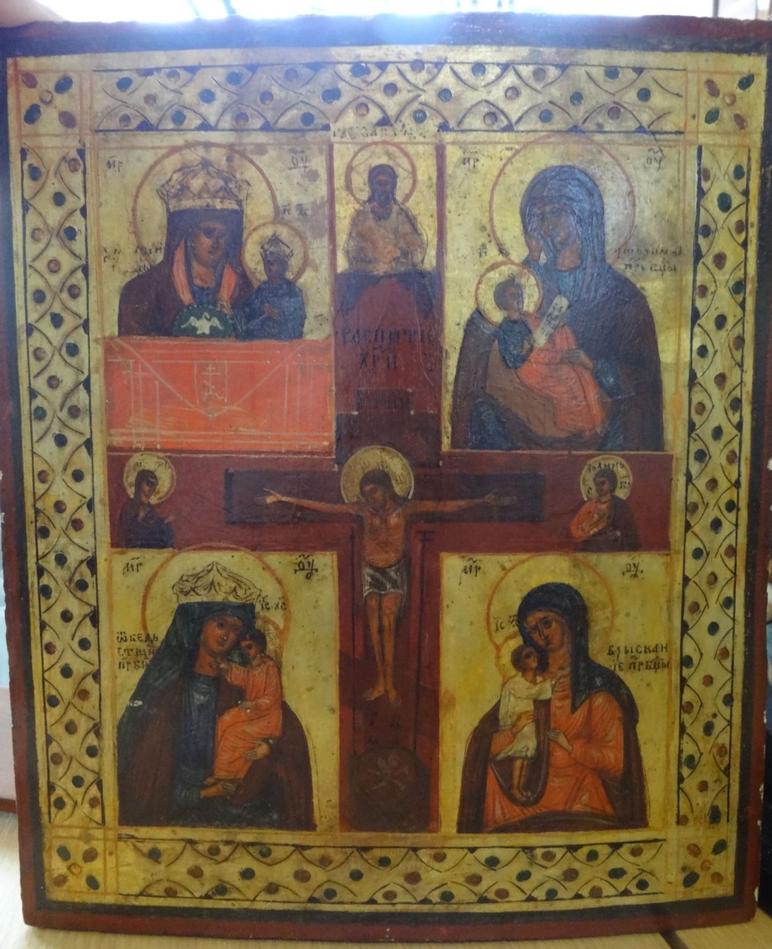 griechische Ikone auf Holz, etwas gebogen, 31x26,5 cm - Bild 2 aus 5