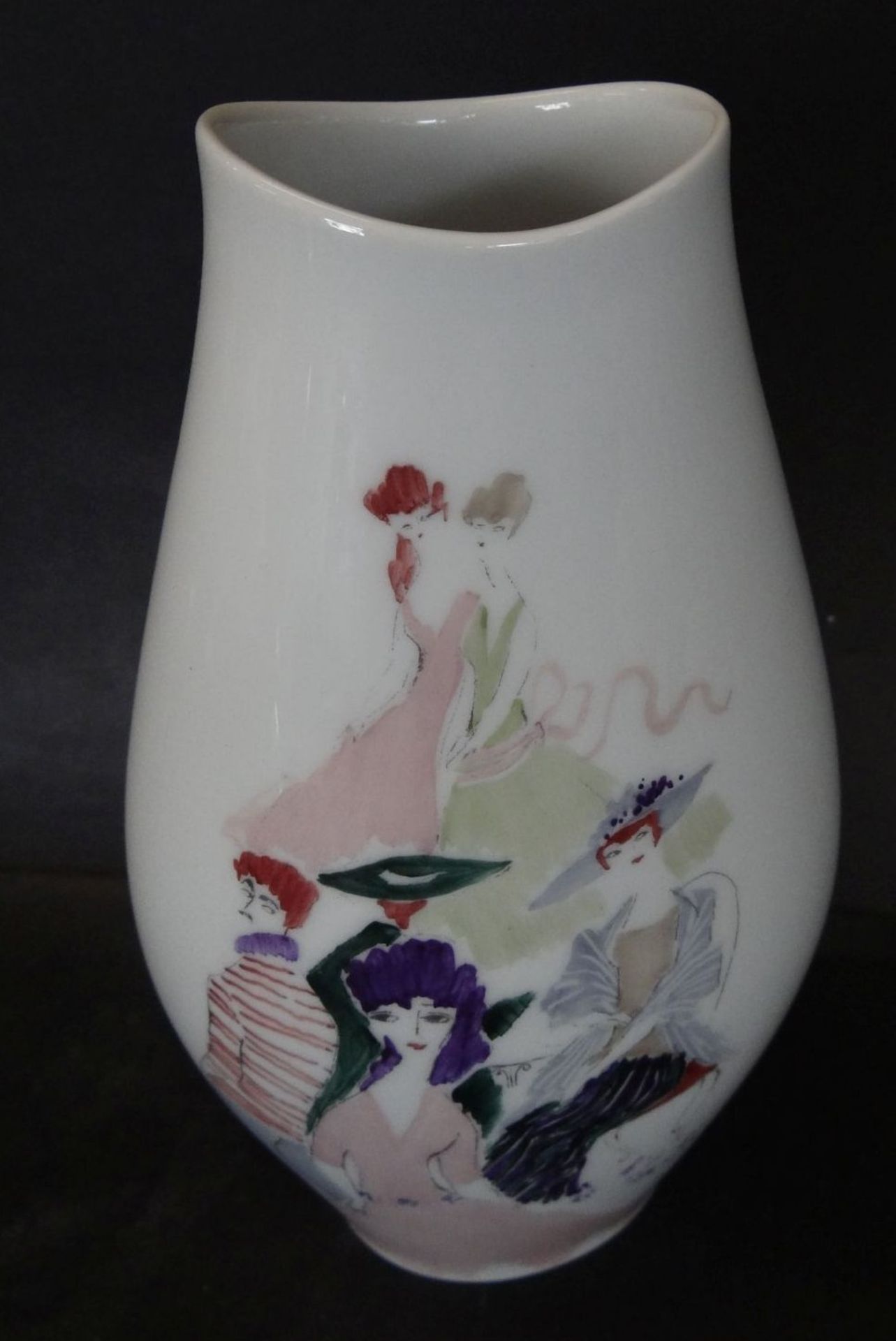 Vase "Rosenthal" handbemalt, signiert, H-20 cm - Bild 2 aus 4