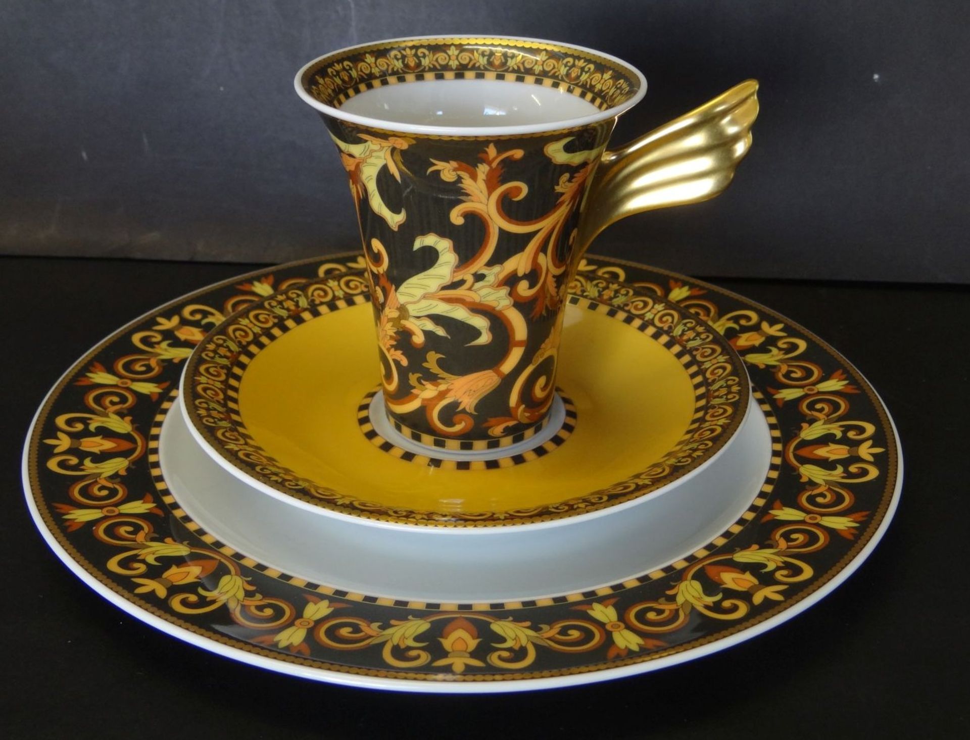 6x komplette Gedecke "Rosenthal" Versace, Dekor Barocco, anbei ein einzelner Kuchenteller, zus. 19 - Bild 3 aus 6