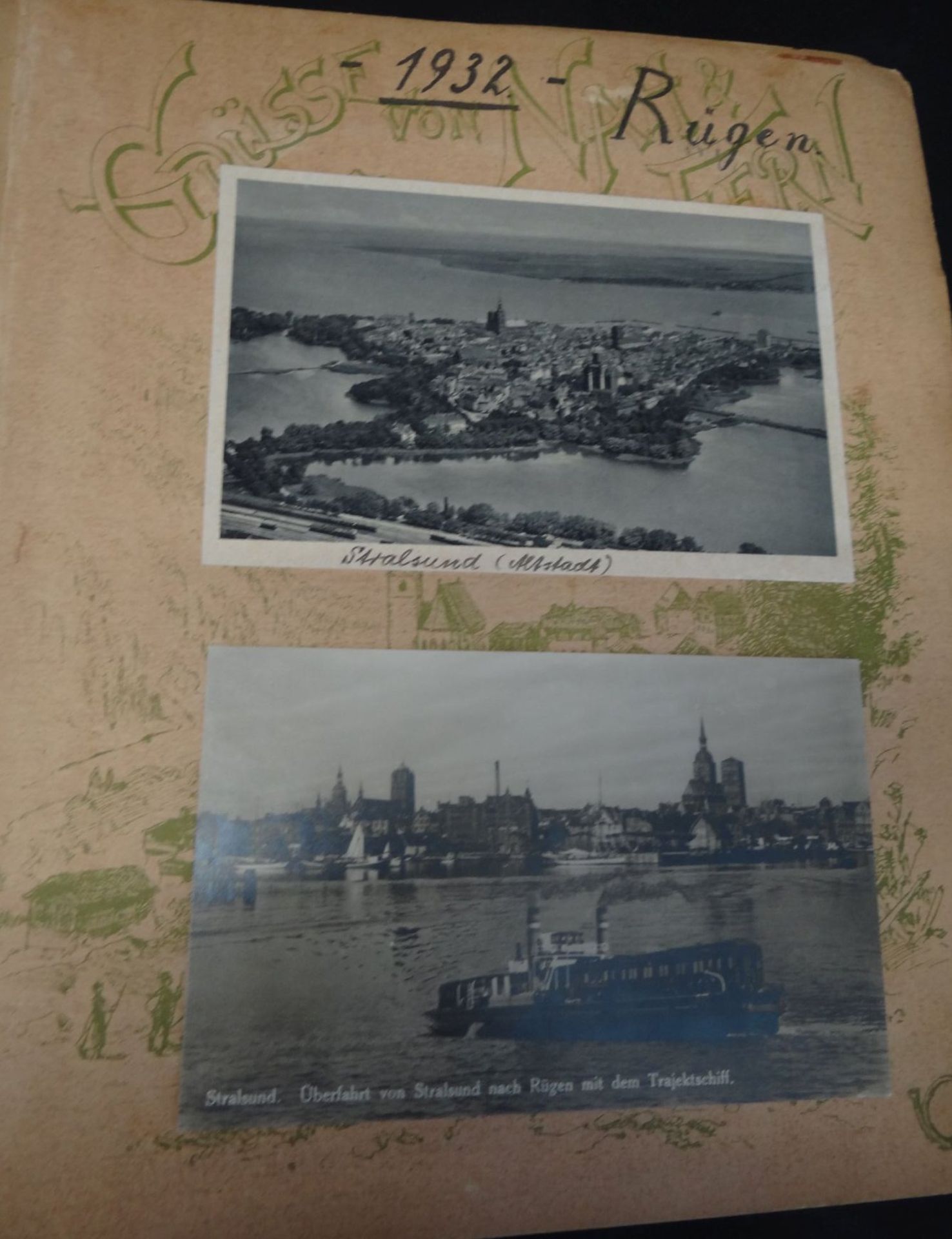 Postkaertenalbum mit ca. 107 Karten, auch einige Fotos,Reisen 1932--34, - Bild 3 aus 10