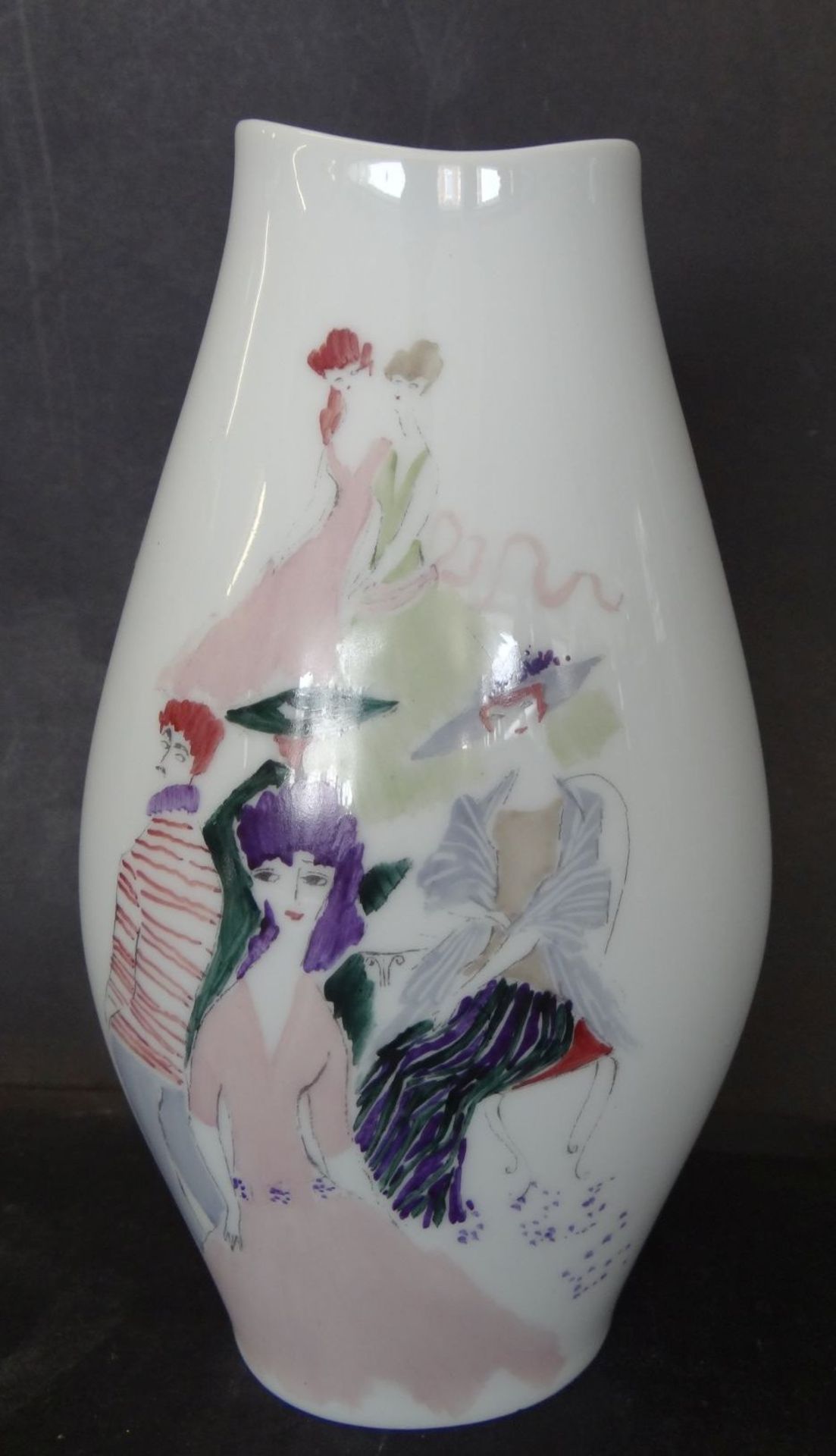 Vase "Rosenthal" handbemalt, signiert, H-20 cm
