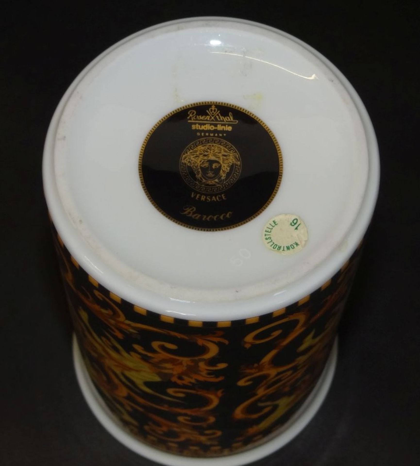 kl. Vase "Rosenthal" Versace, Dekor Barocco, H-14 cm, D-8 cm - Bild 3 aus 4