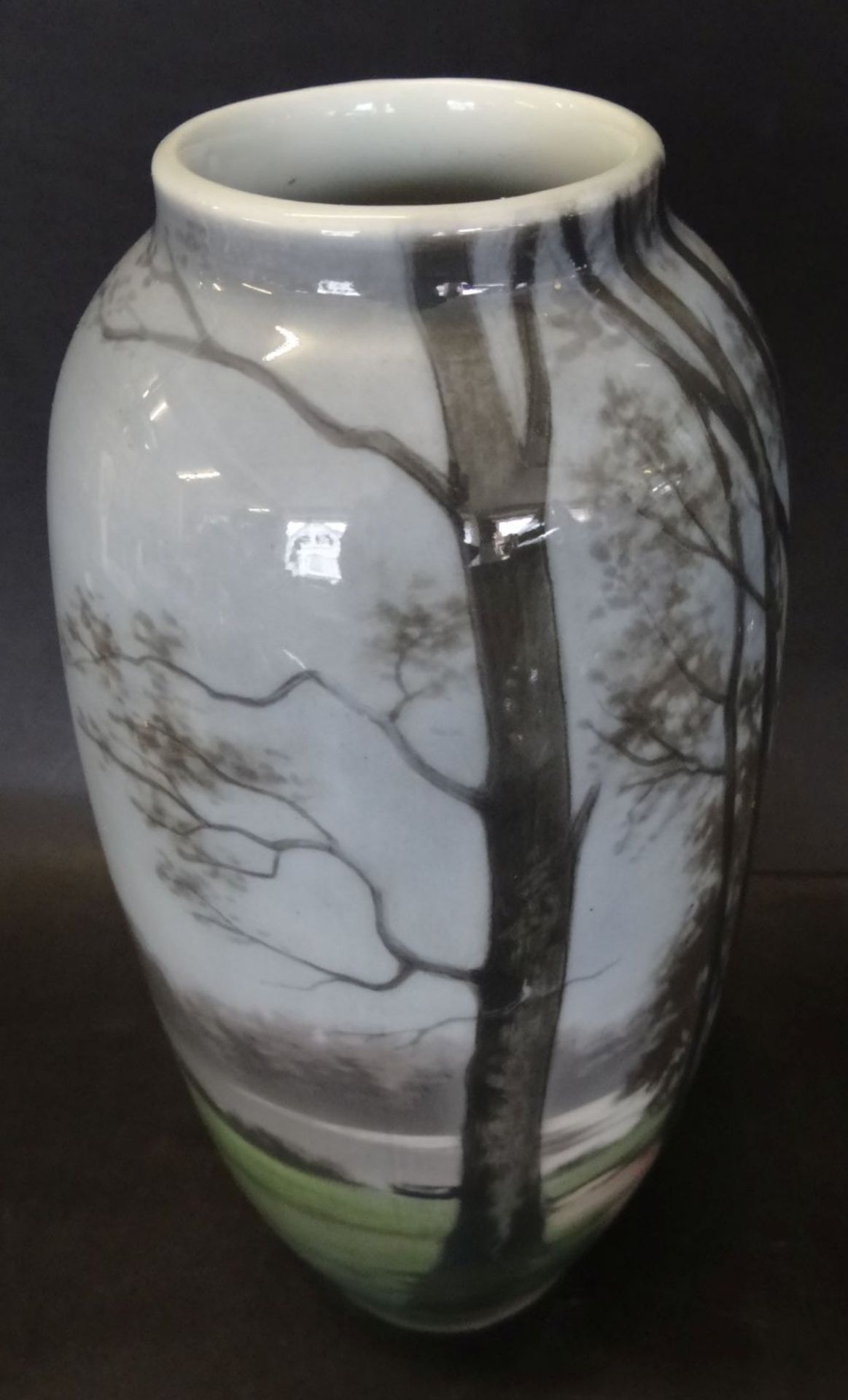 Vase, Hugo MEISEL (1887-1966) "Heubach" Landschaftsmalerei, signiert, H-24,5 cm - Bild 4 aus 6