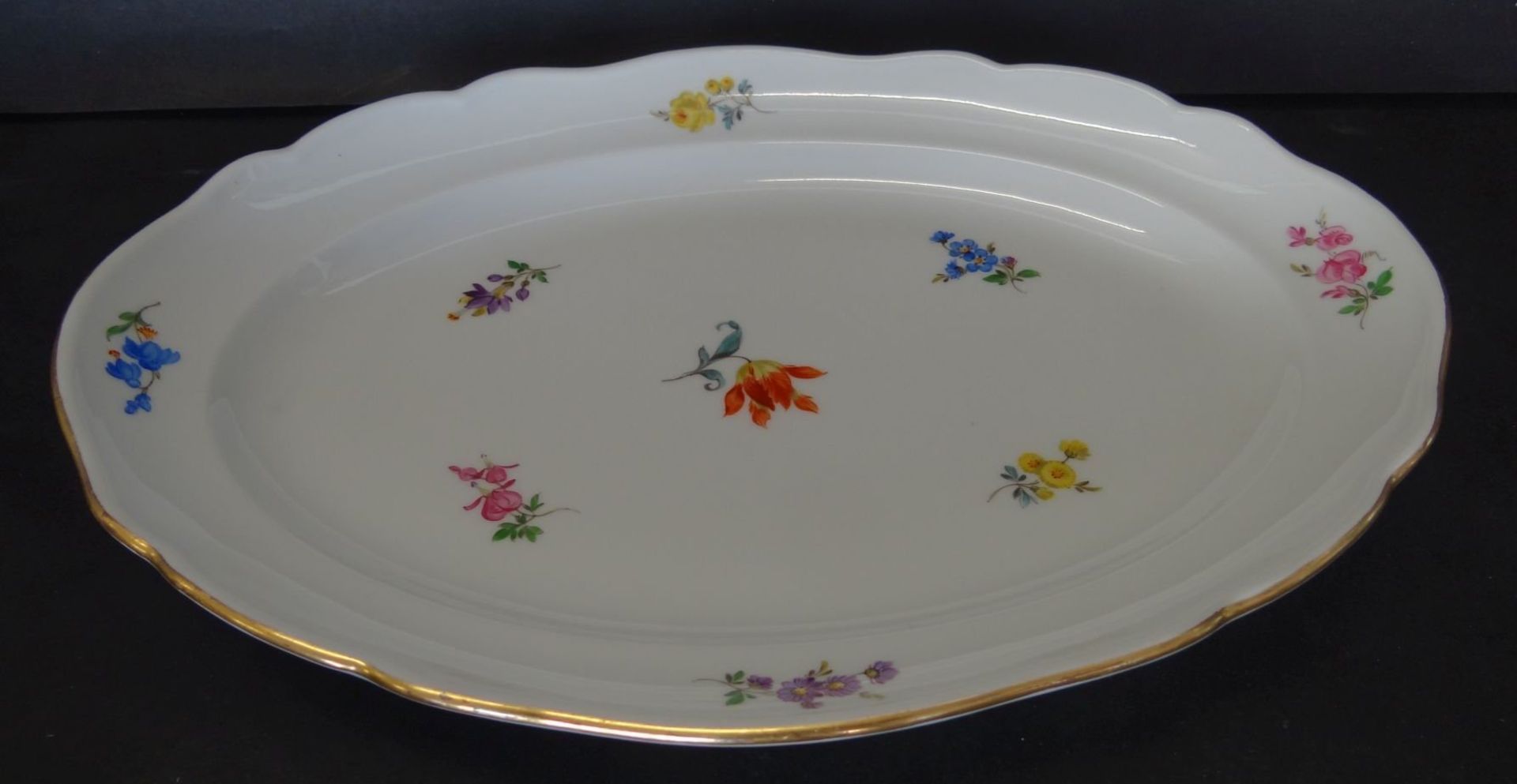 ovale Platte "Meissen" Streublume, 1.Wahl, 29x21 cm - Bild 2 aus 4