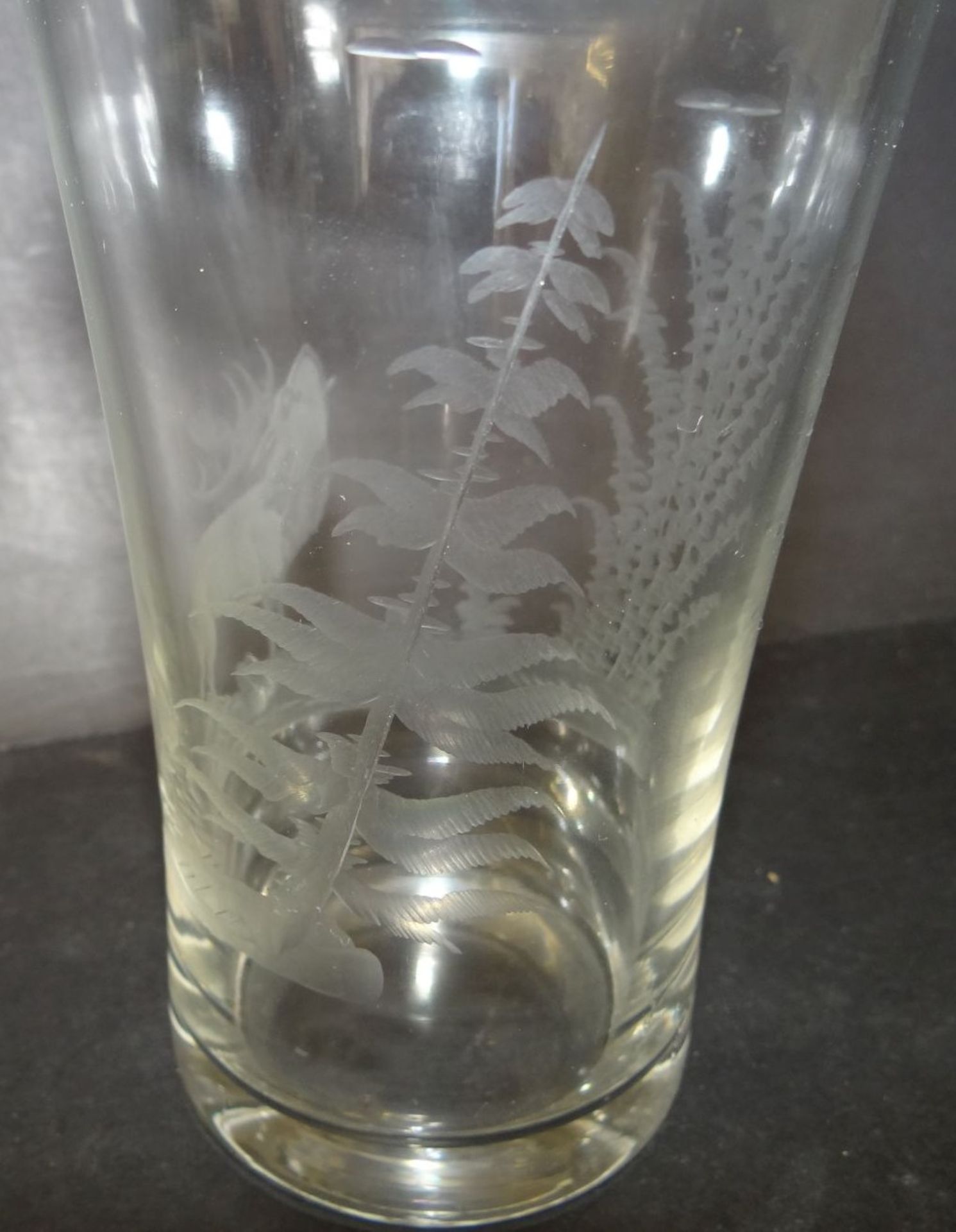 Barshaker, Glas beschliffen, Gebrauchsspuren, H-20 cm - Bild 4 aus 6