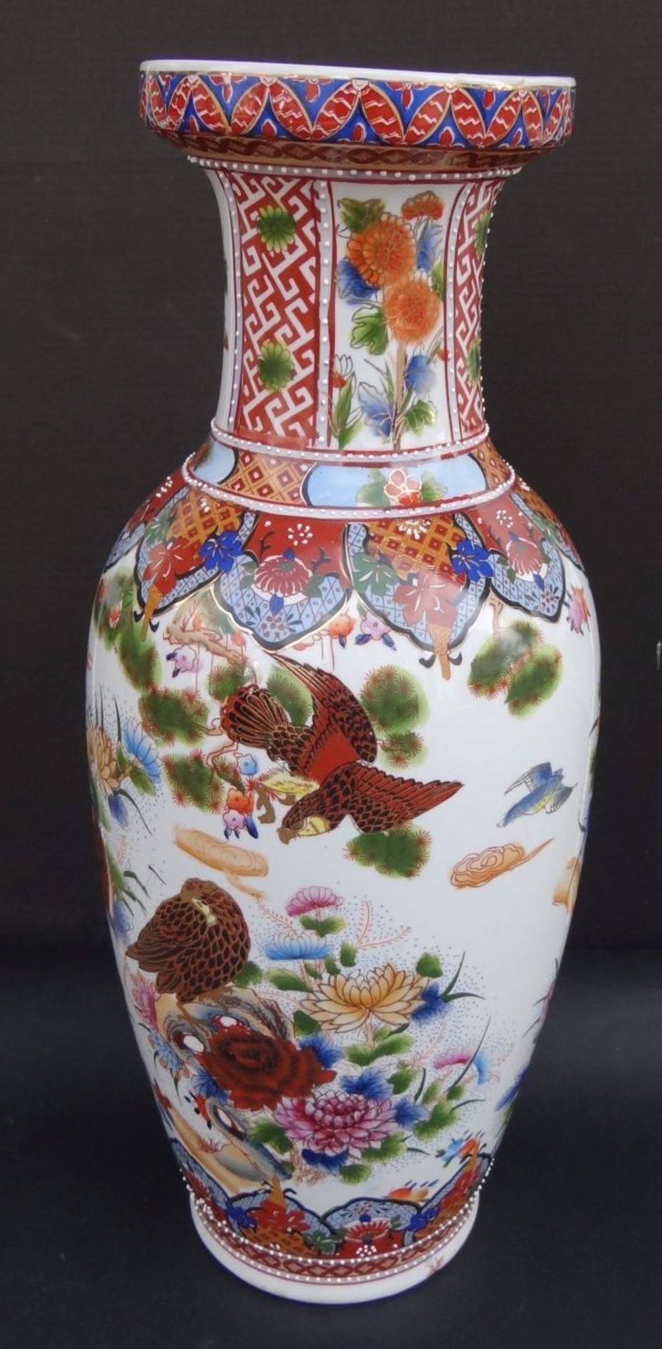 gr. China-Vase (H-60 cm) Ming Dynastie, handbemalt - Bild 3 aus 6