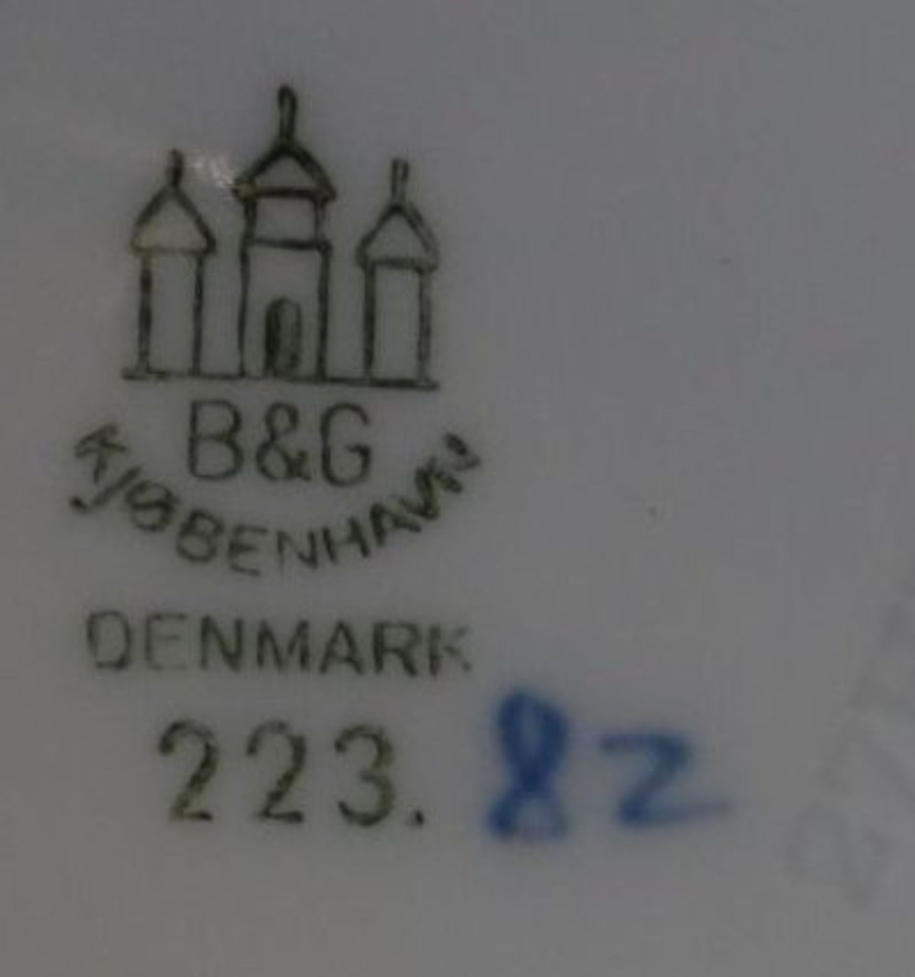 Tafelaufsatz "Bing&Gröndahl" Copenhagen, blaues Dekor, H-7 cm, D-20 c - Bild 5 aus 5