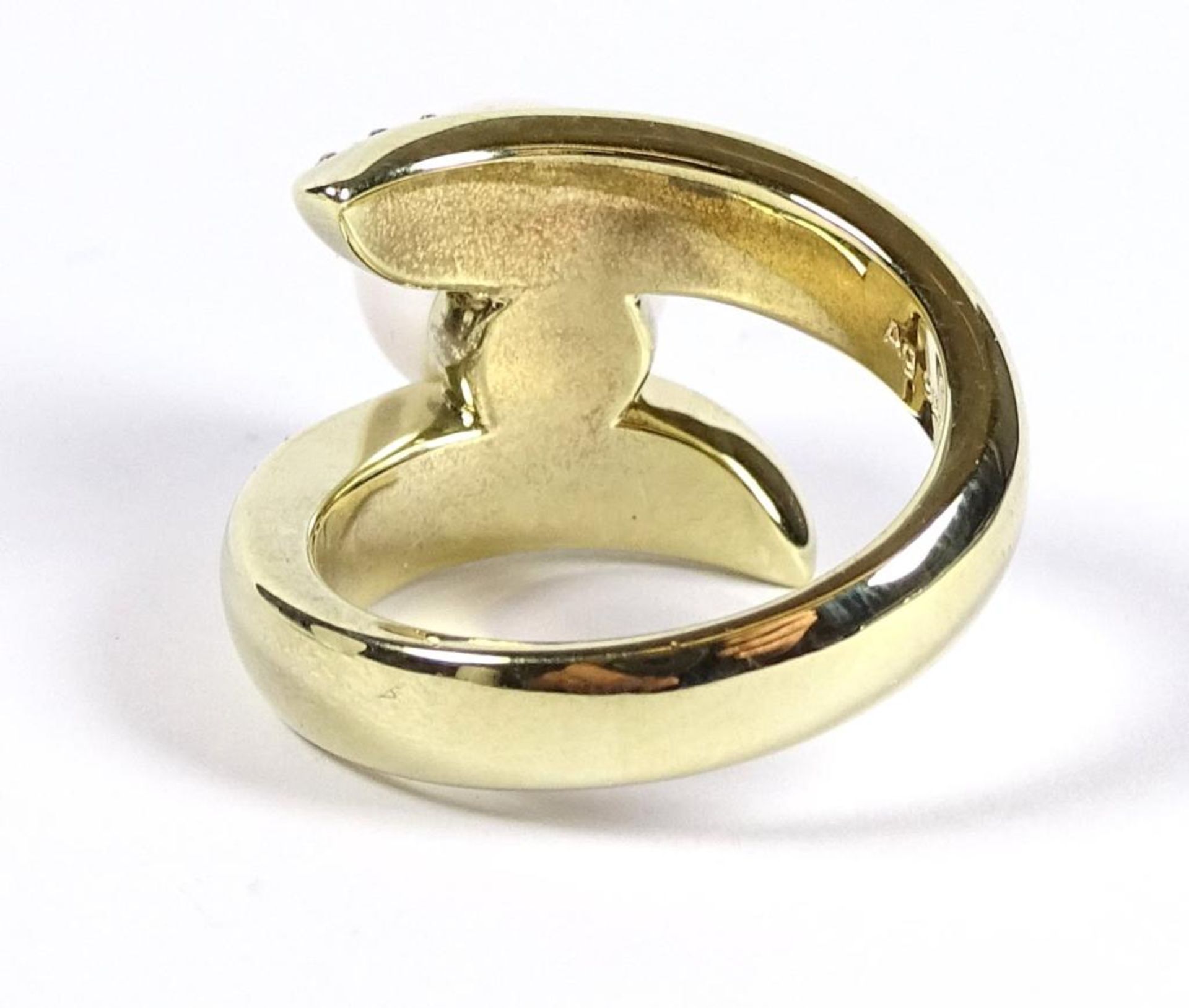 Ring,Silber -925-,vergoldet,Muschelkernperle, 12,3gr.;RG 56 - Bild 3 aus 3