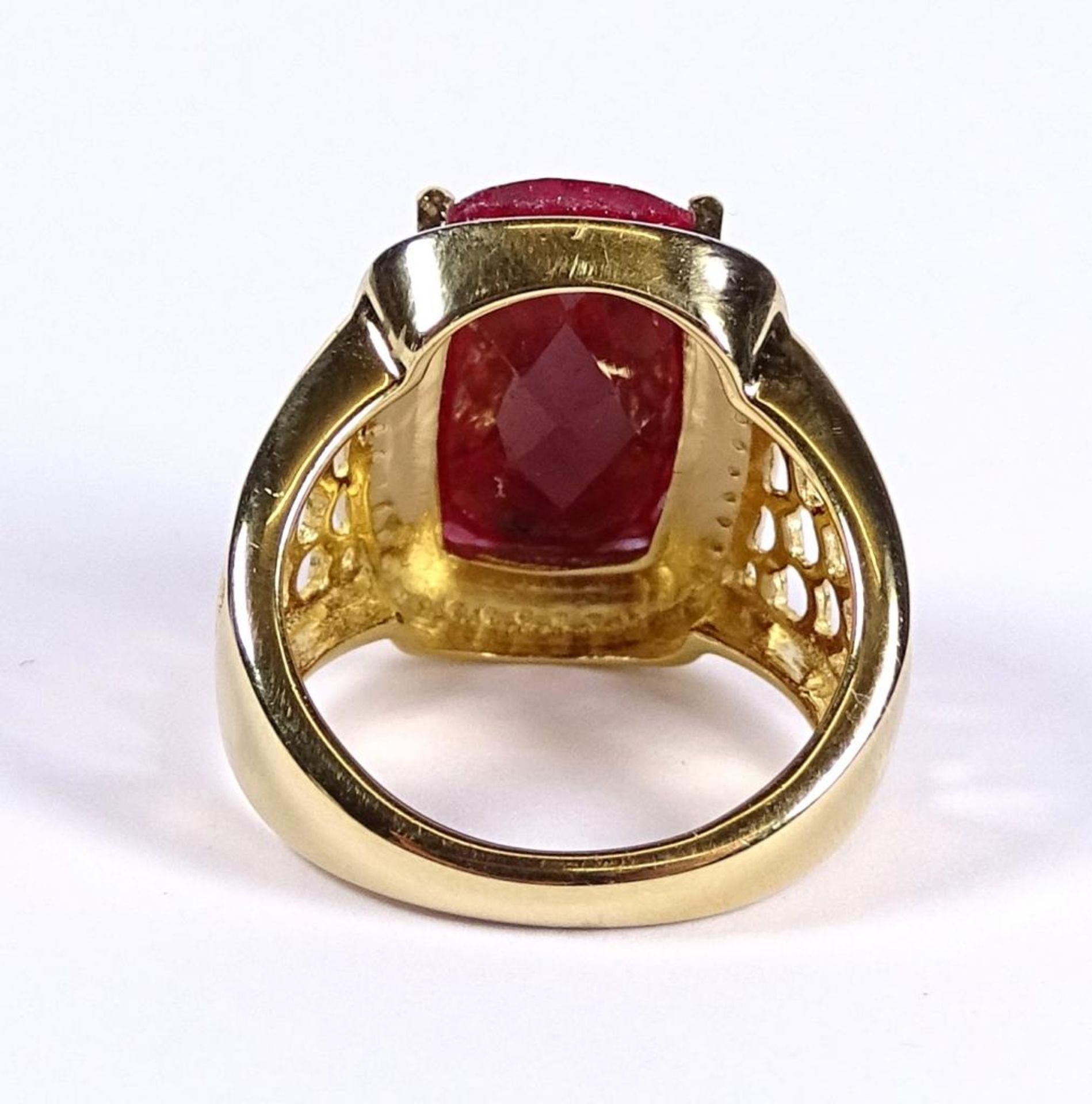 Ring,Silber -925- vergoldet, Rubin, 6,4gr.,RG 50 - Bild 3 aus 3