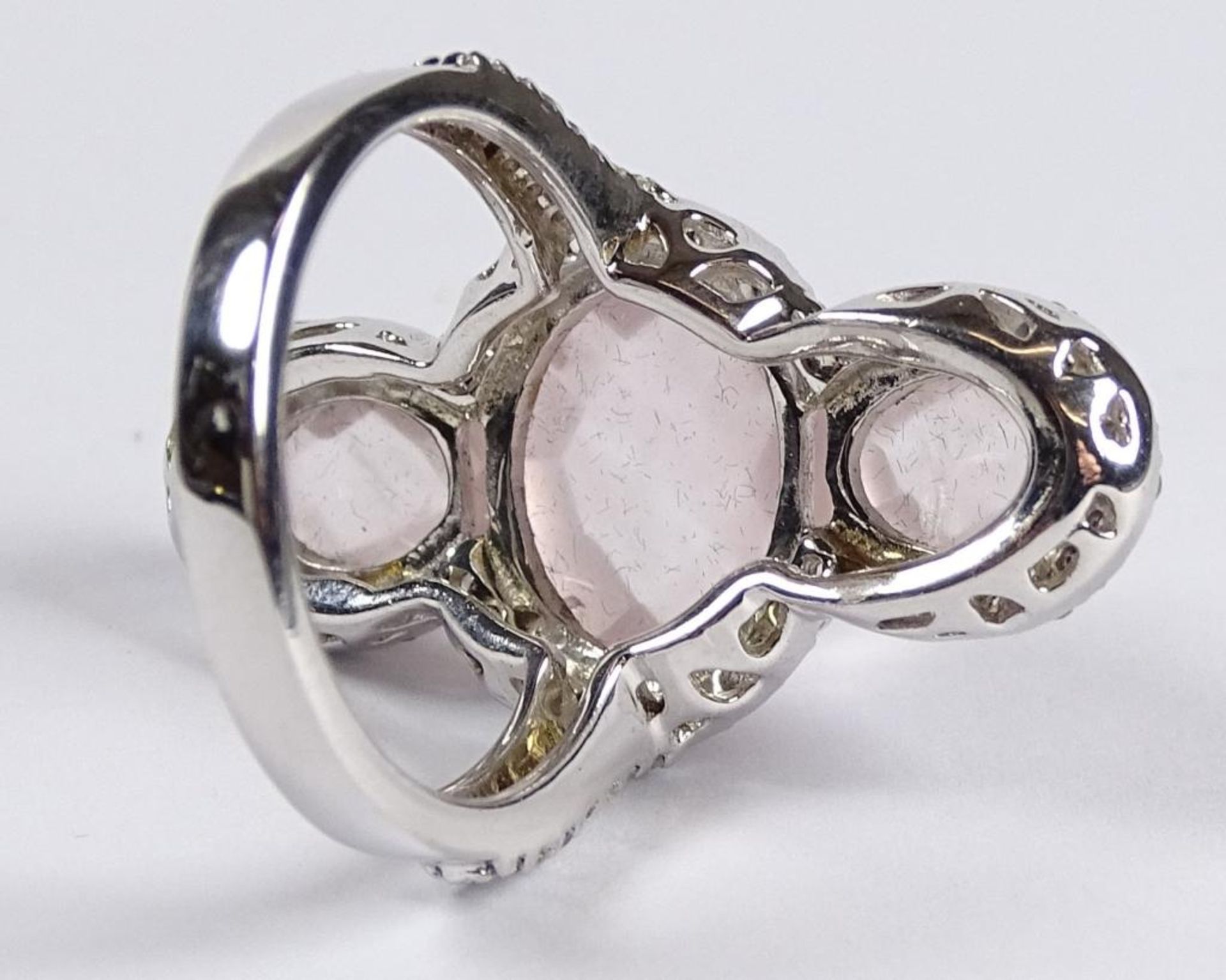 Ring,Silber -925-,Rosenquarz,Weißtopas,7,9gr.,RG 5 - Bild 3 aus 3