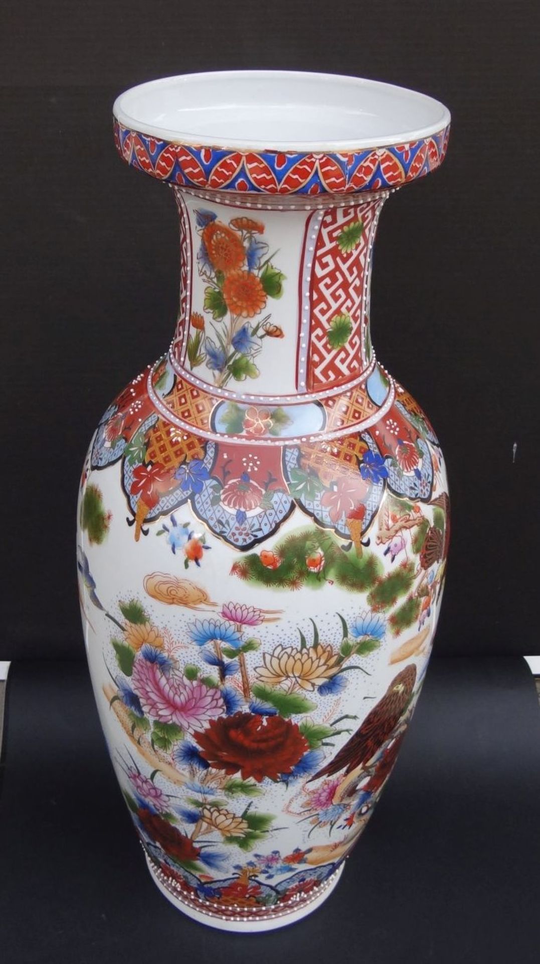 gr. China-Vase (H-60 cm) Ming Dynastie, handbemalt - Bild 2 aus 6