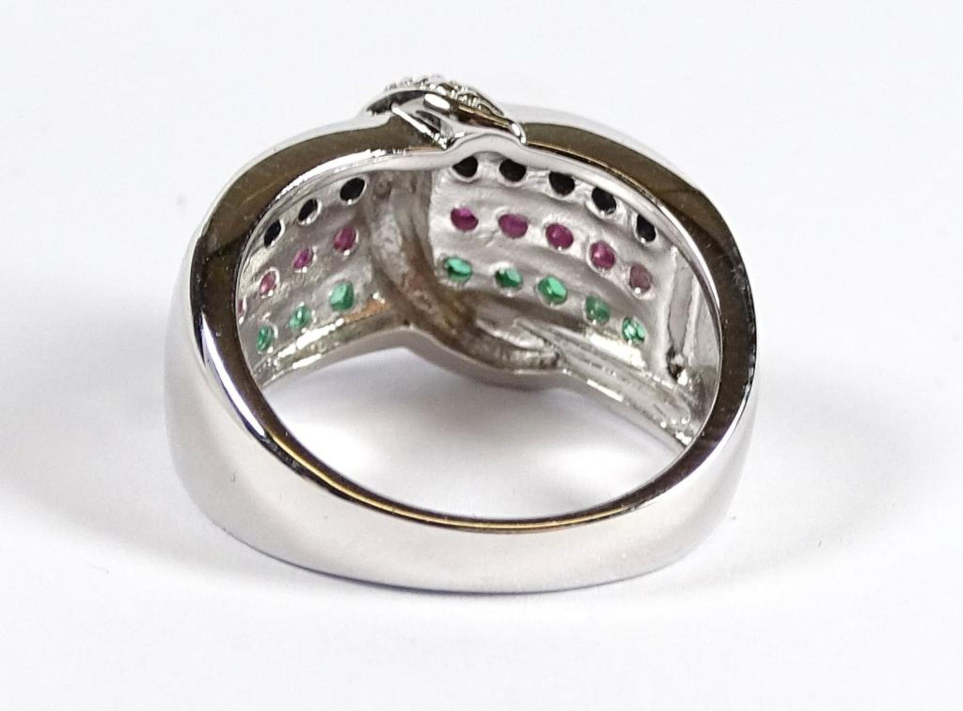 Ring,Silber -925-,Rubine und Smaragde,5,7gr.,RG 50 - Bild 3 aus 3