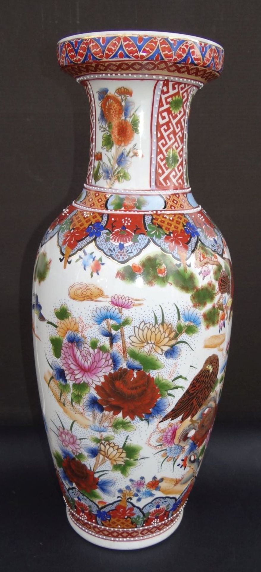 gr. China-Vase (H-60 cm) Ming Dynastie, handbemalt