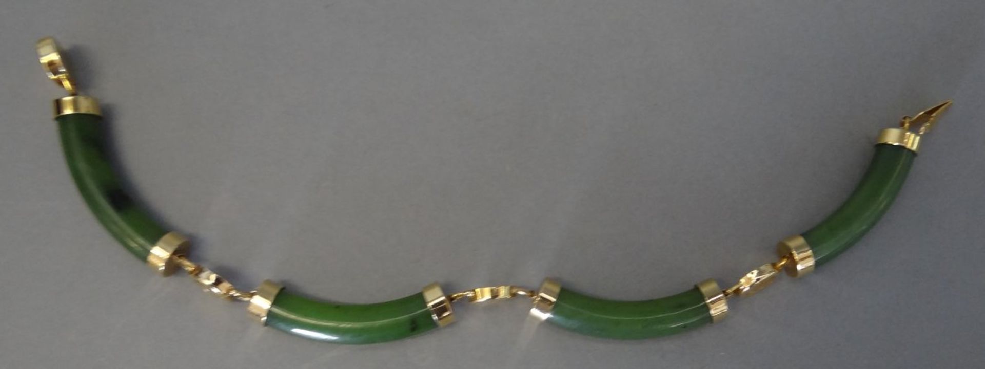 Armband, Jade mit Double-Montur, China, L-19 cm - Bild 4 aus 4