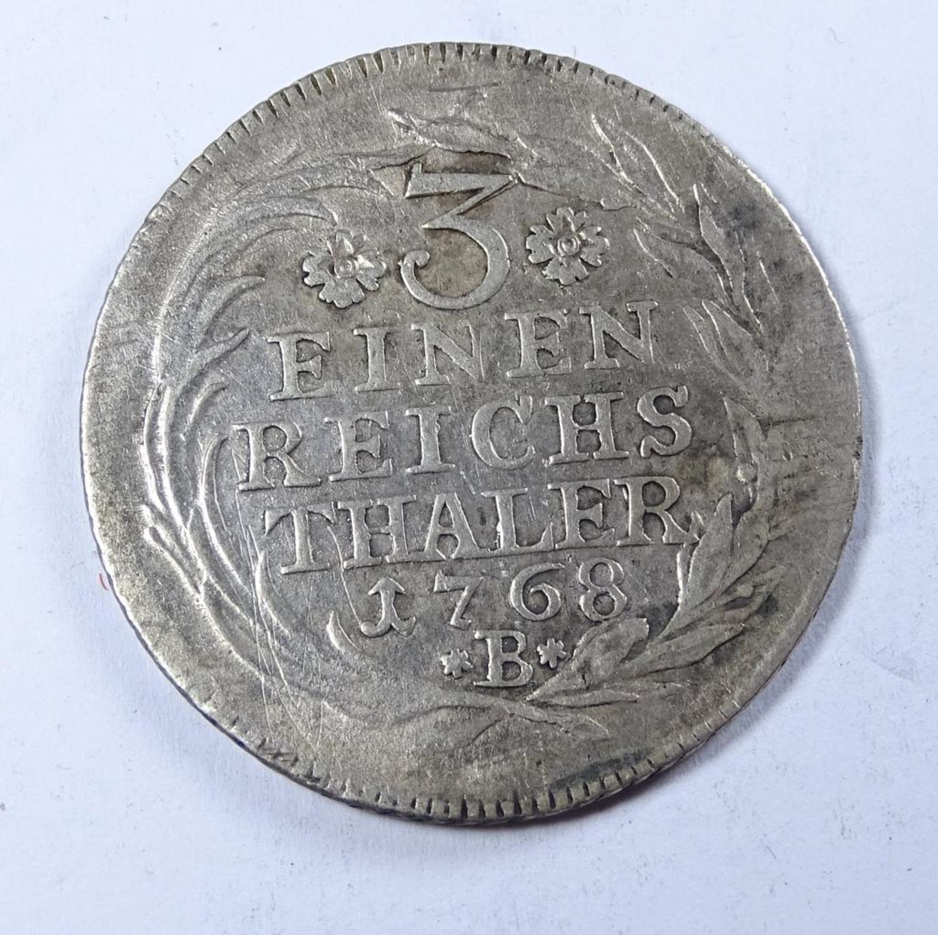 Einen Reichs Thaler "3", 1768 B,d-30mm,7,6gr.