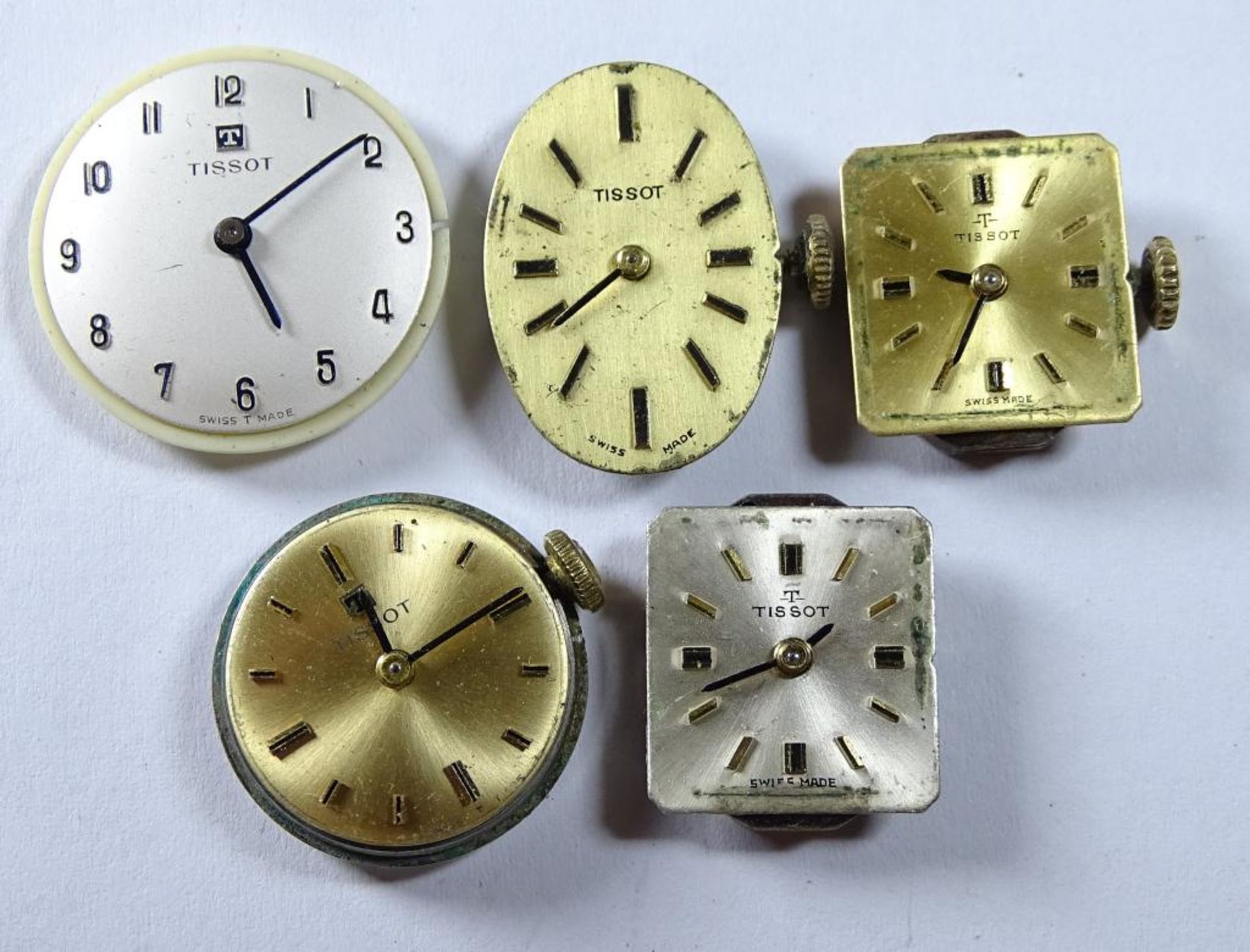 5 Tissot Uhrenwerke,Funktionen nicht geprüf