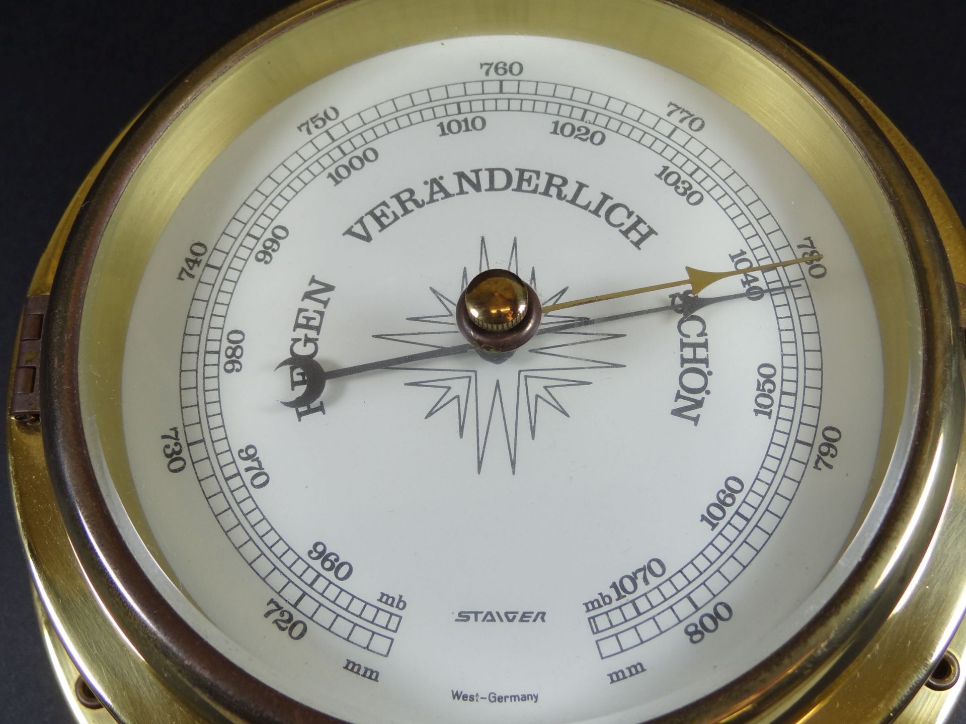 Barometer "Staiger" in maritimen Look, Messinggehäuse, D-18 c