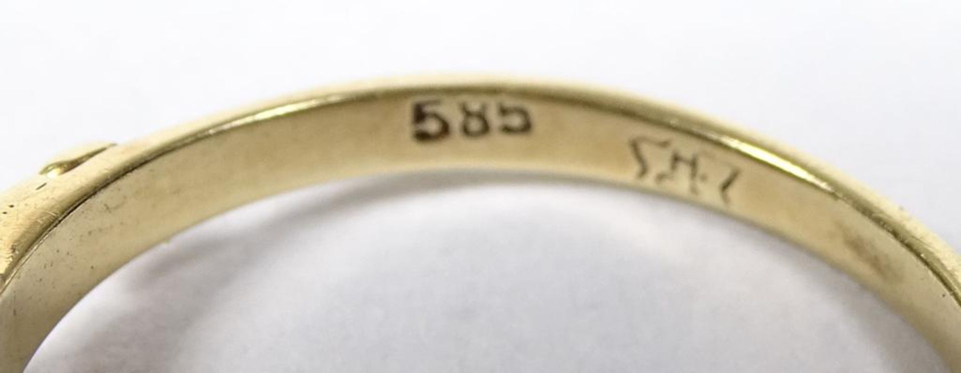 Goldring 585/000, 3 Altschliffidiamanten zus.0,30ct., w-vvs, 4,08gr., RG 52 - Bild 6 aus 6