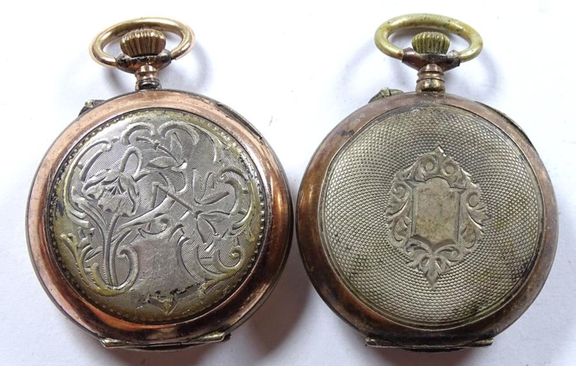 Zwei Damen Taschenuhren,Silber -800-,Handaufzug,1xLäuft,1x steht,beide d-31m - Bild 2 aus 7
