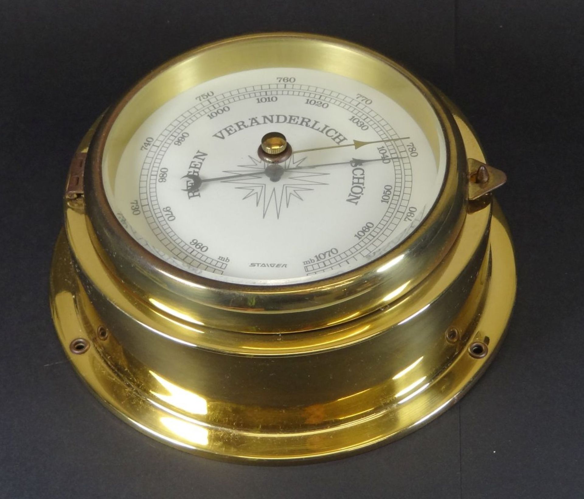 Barometer "Staiger" in maritimen Look, Messinggehäuse, D-18 c - Bild 2 aus 4