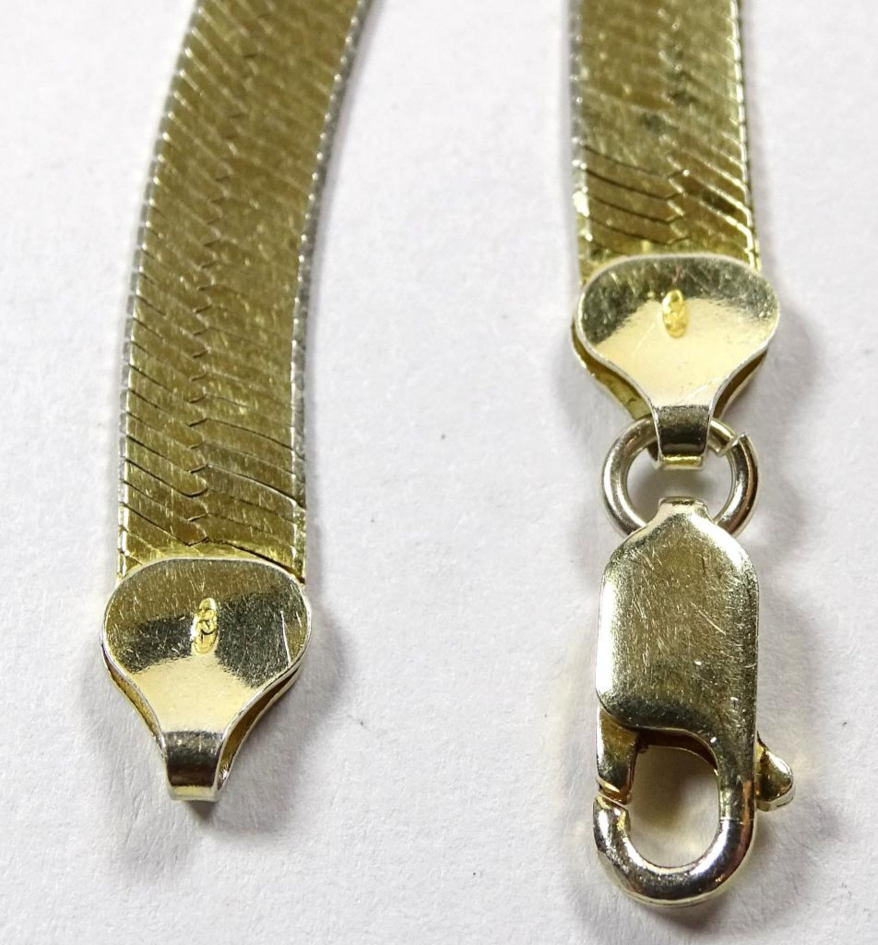 Schlangen Halskette,leicht vergoldet,Silber -925- Italy,ca.L- 50,5cm, 16gr. - Bild 3 aus 3