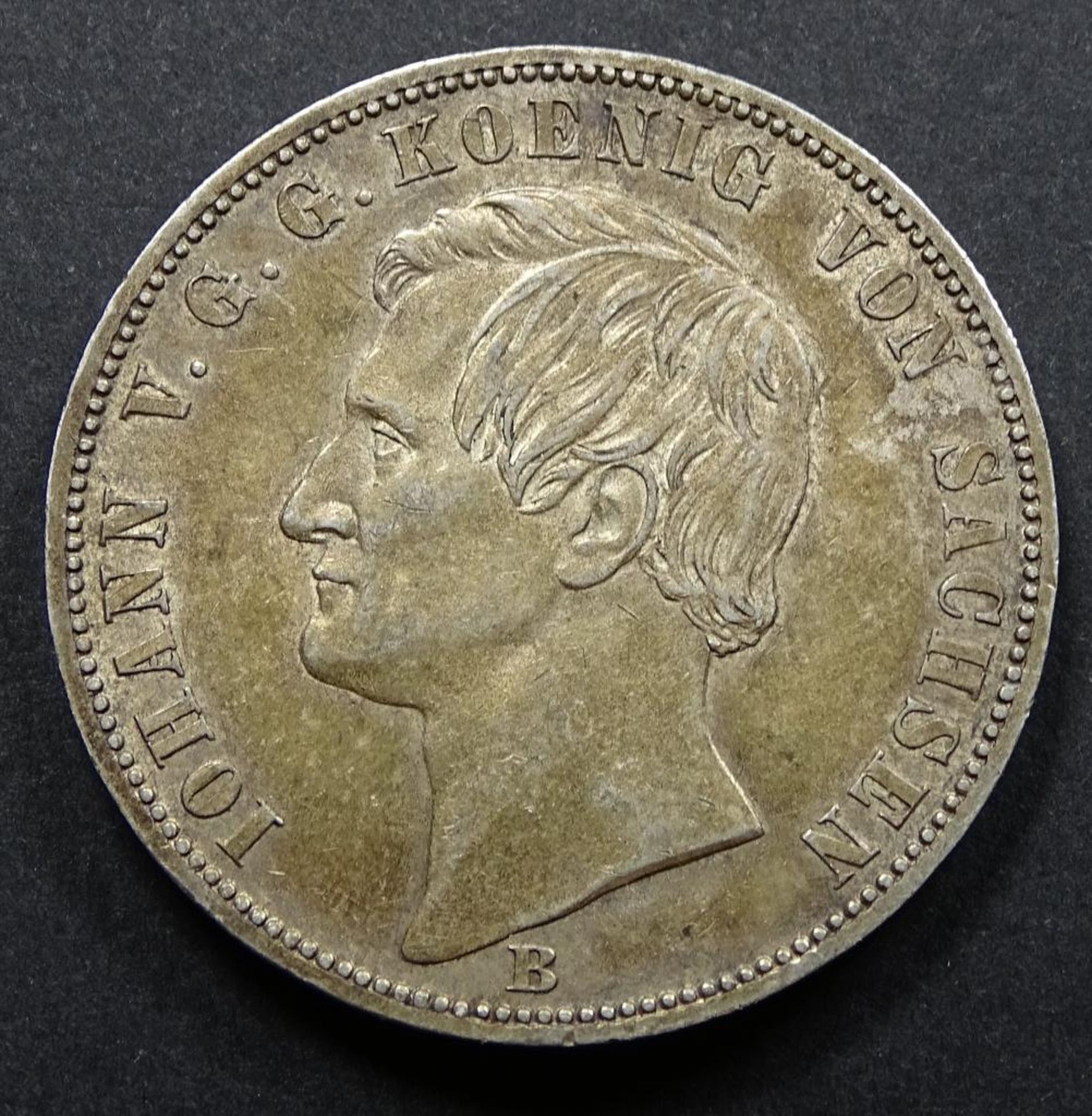 Ein Thaler 1871B,Sachsen,Silber, ss-vz, d-33mm, 18,4gr. - Bild 2 aus 2