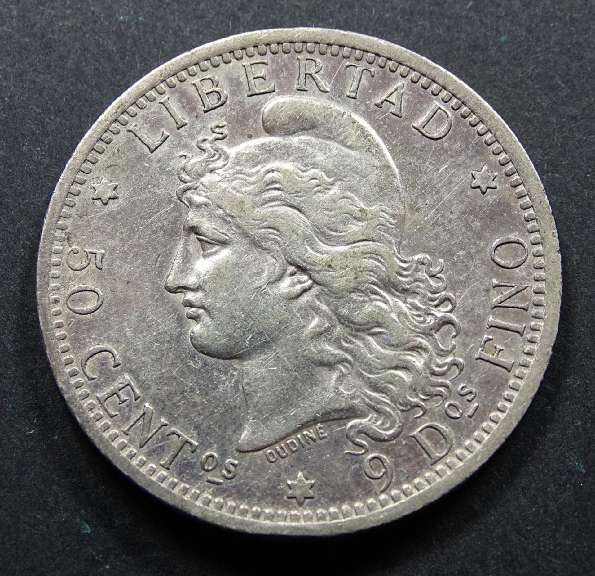 Argentinische Münze,1882 vz.,d-30m - Bild 2 aus 2