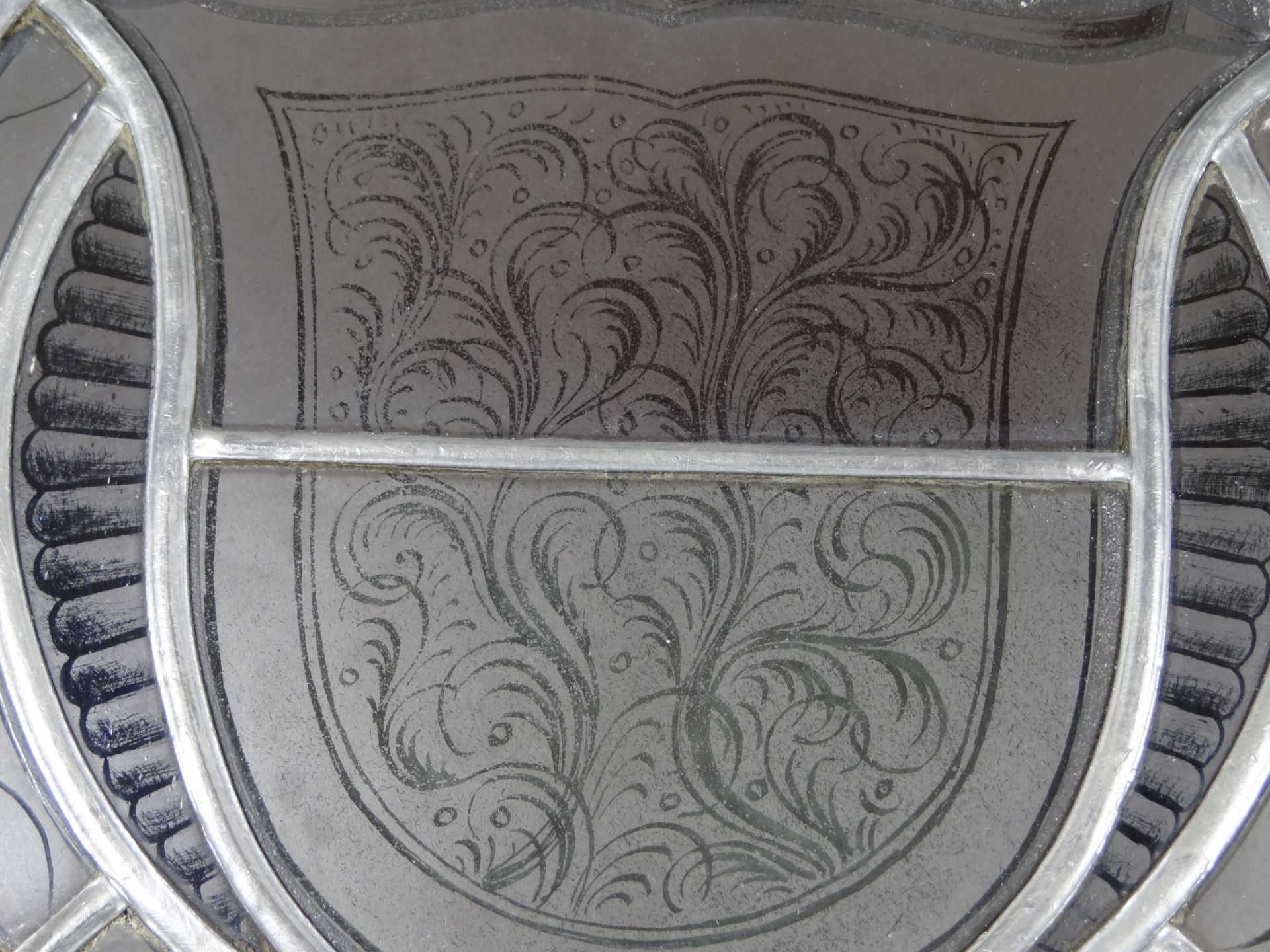 kl. rundes Fensterbild "Reich und Vogelsang, Bern" beschriftet, D-17,5 cm - Bild 3 aus 5