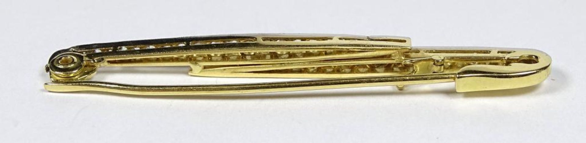 Anstecknadel,Gold um 18K, Antik,Diamanten,L- 53mm, 4,6gr. - Bild 3 aus 3