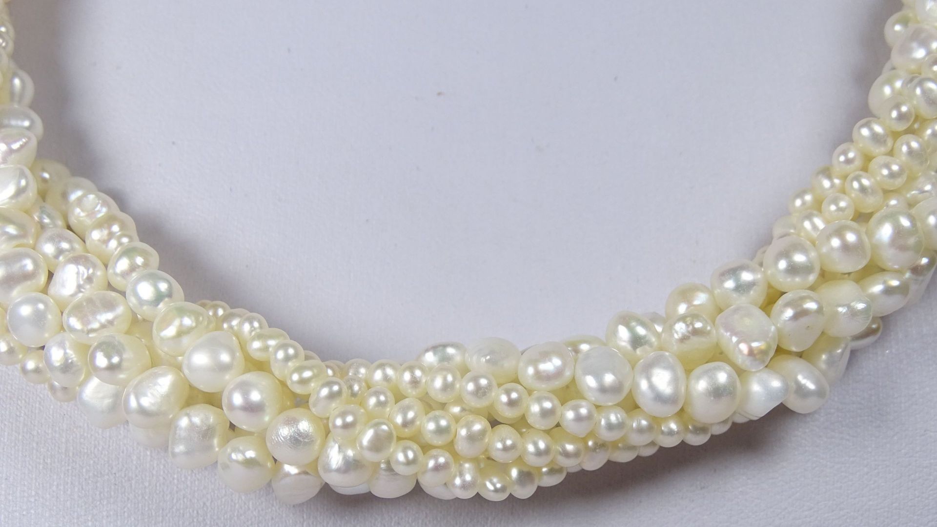 Perlenkette, mehrfach, L-44 cm, - Bild 2 aus 4
