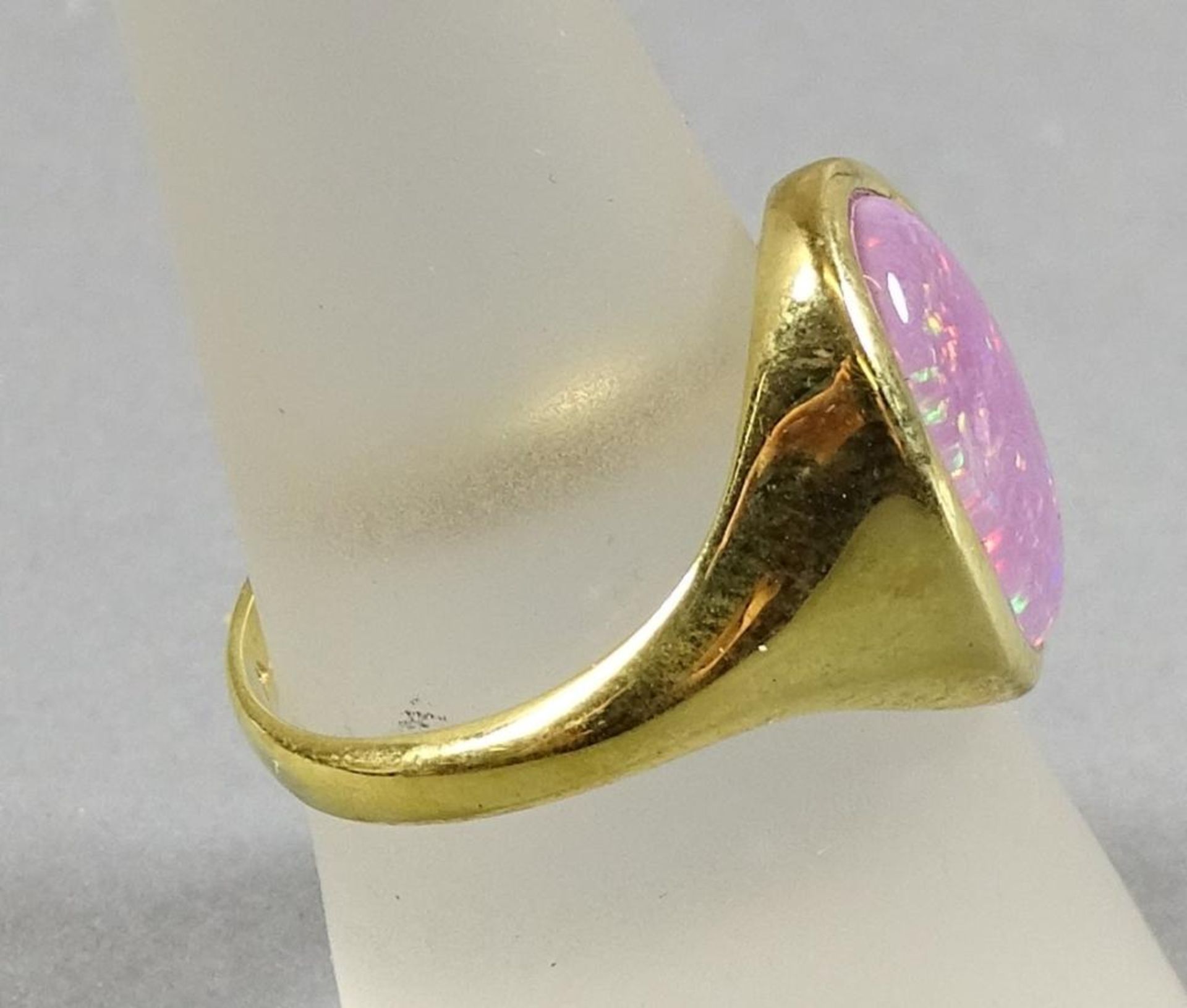 Ring,Silber -925- vergoldet mit Opaltriplette,4,5gr., RG 56 - Bild 2 aus 5
