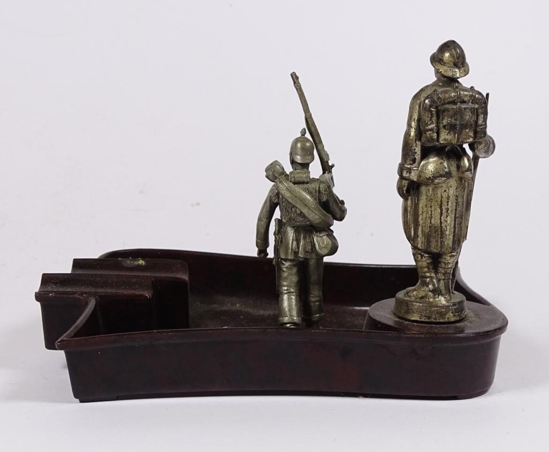 Aschenbecher,Bakelit,zwei Soldaten,einer lose,12x7cm - Bild 3 aus 5