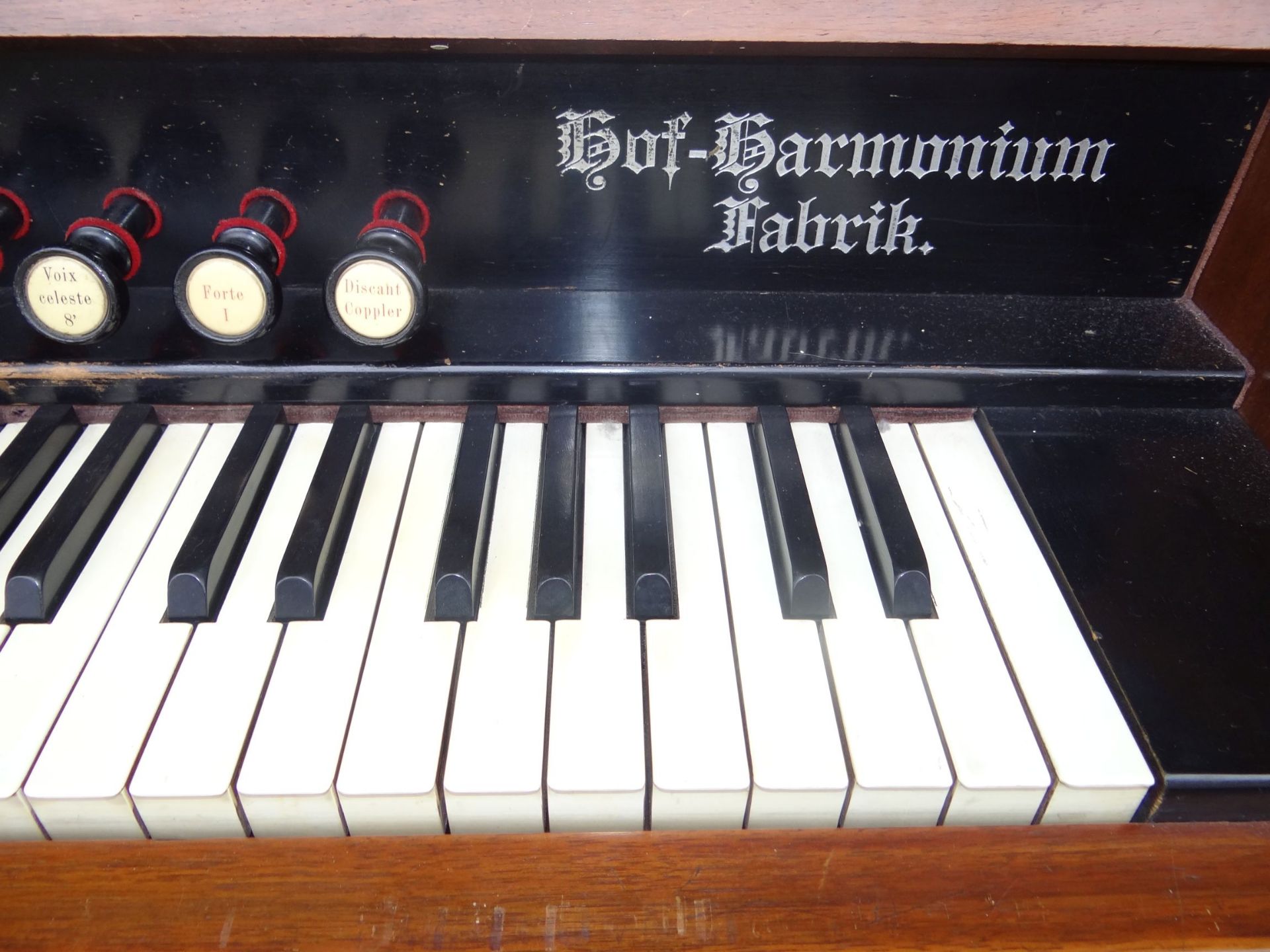 Harmonium "Wilh.Spaethe, Gera Hoflieferant", sehr gut erhalten und funktionstüchtig, um 1900, H- - Bild 3 aus 7