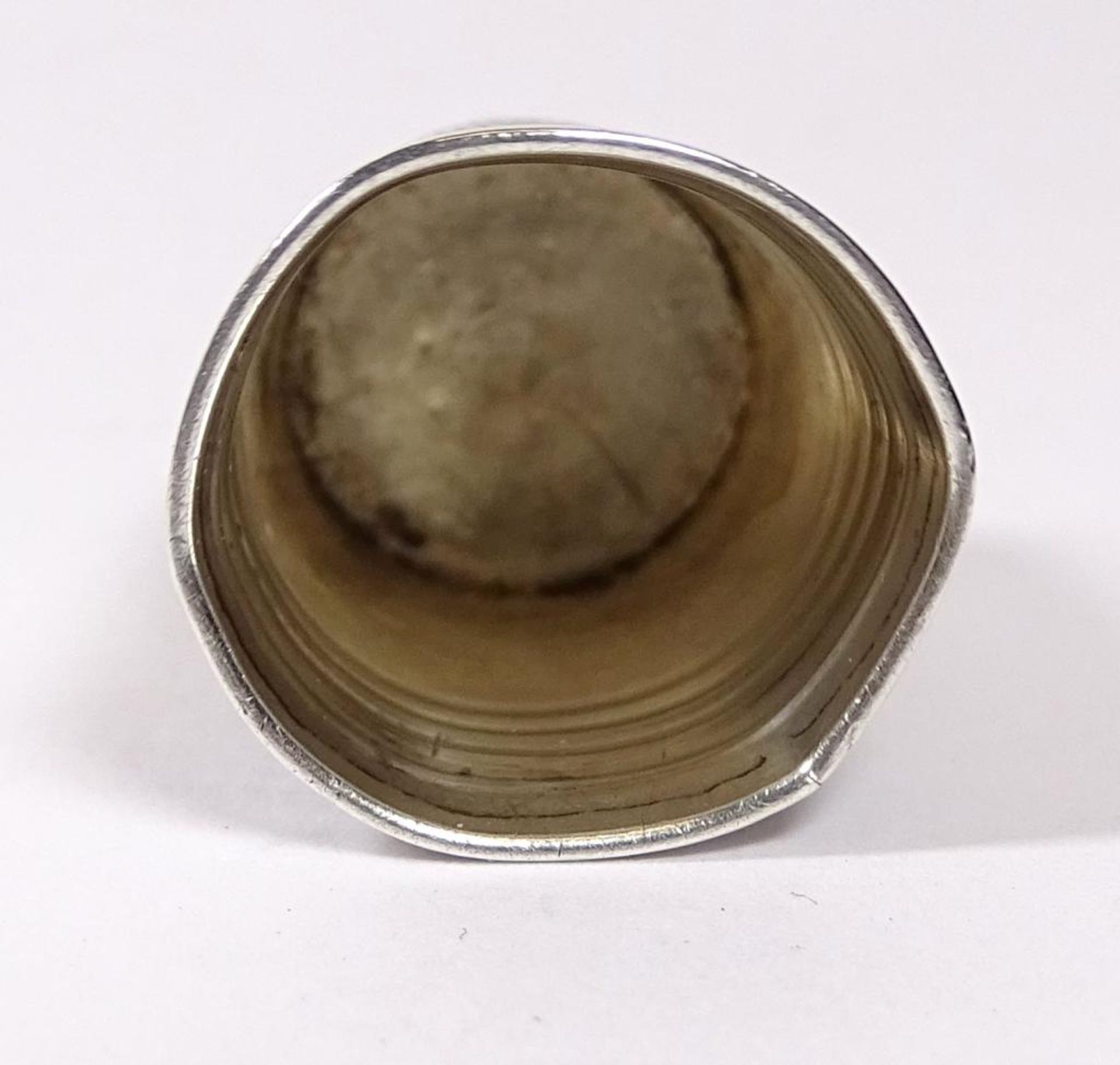 Fingerhut,Silber 800er,grüner Stein,H-22,5mm,4,4gr., Boden delli - Bild 2 aus 2