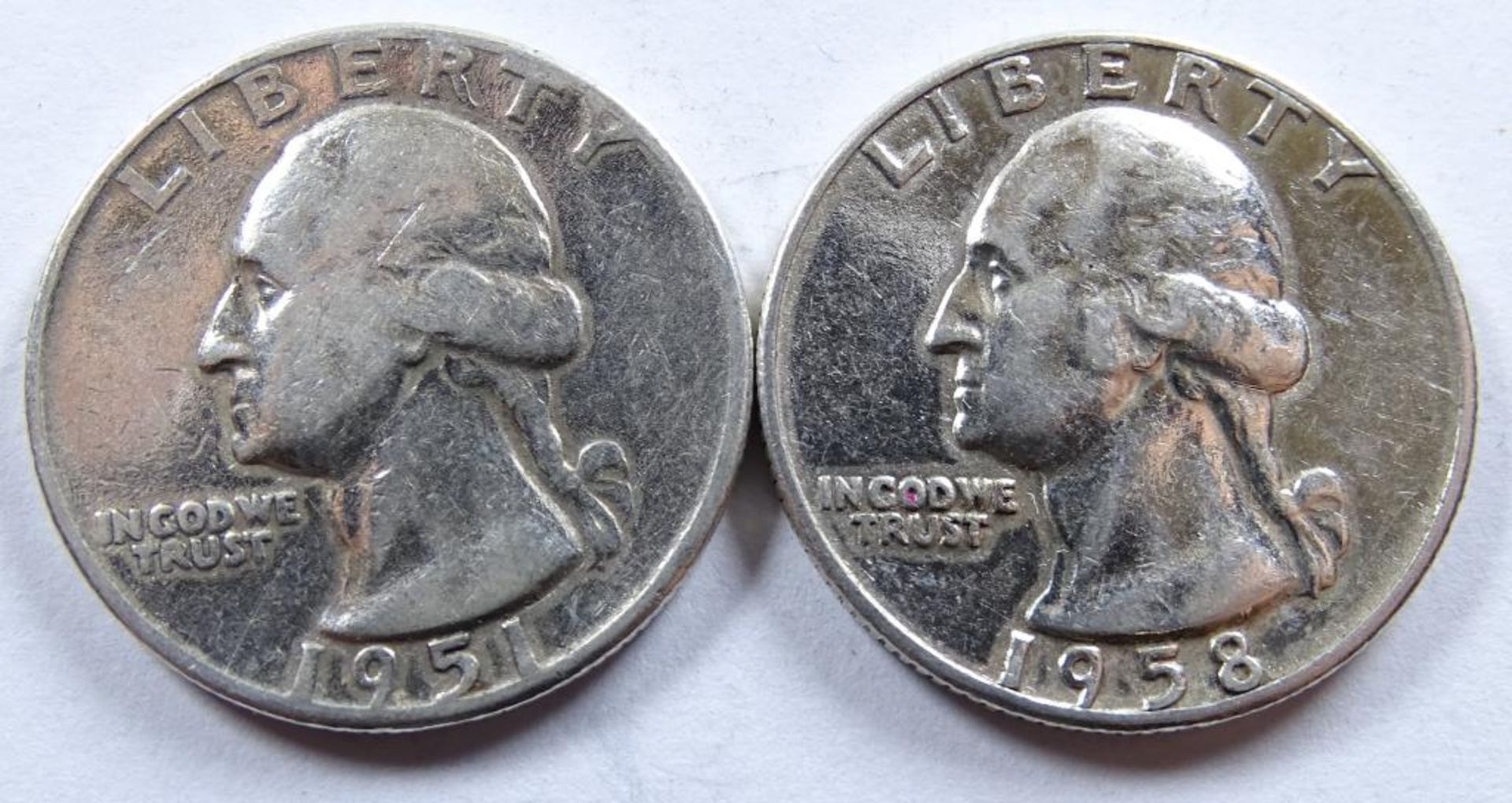 2x Quarter Dollar,USA;1951 u.1958 - Bild 2 aus 2