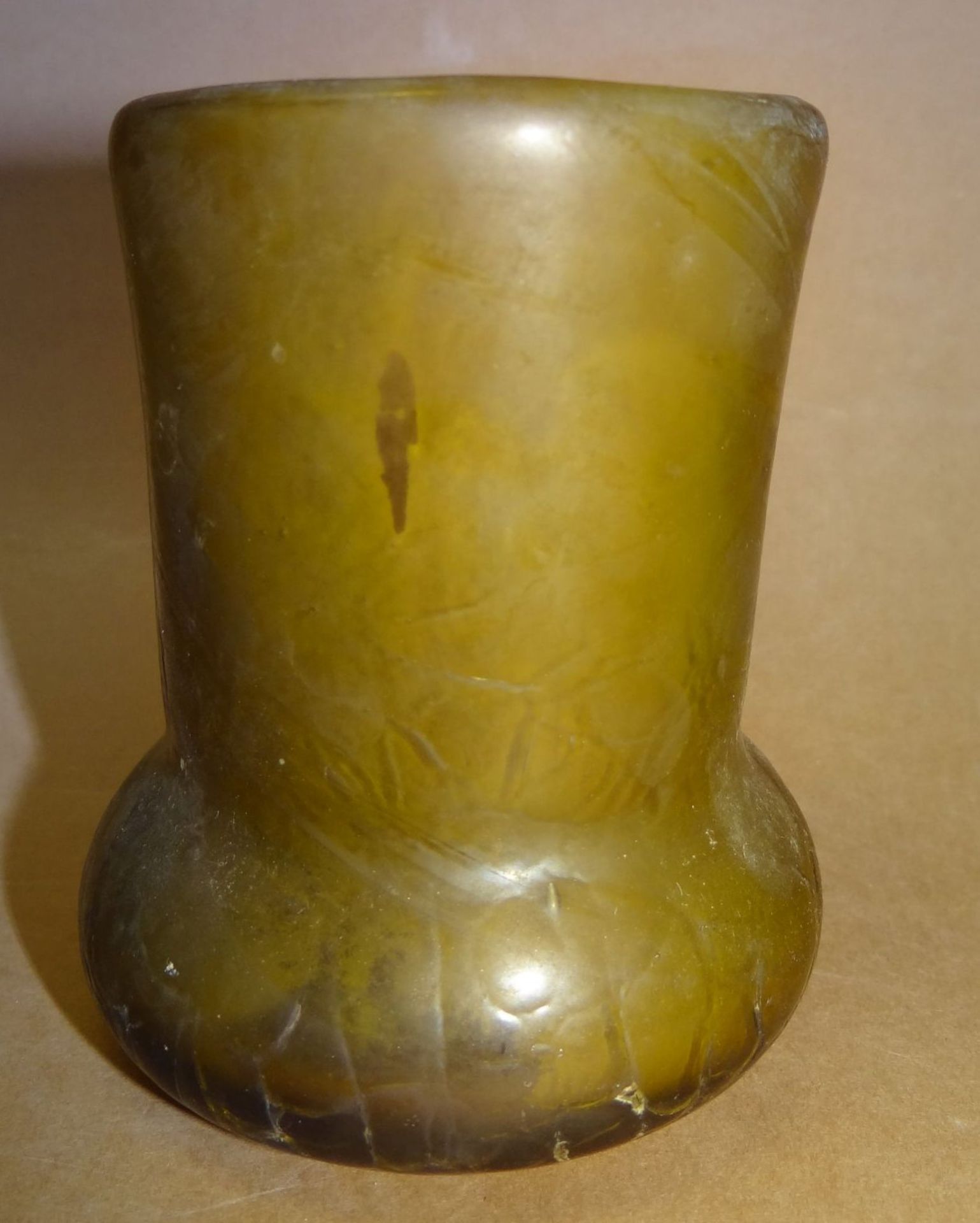 Jugendstil-Vase, wohl Rohling?, mit Abriss, H-10 cm