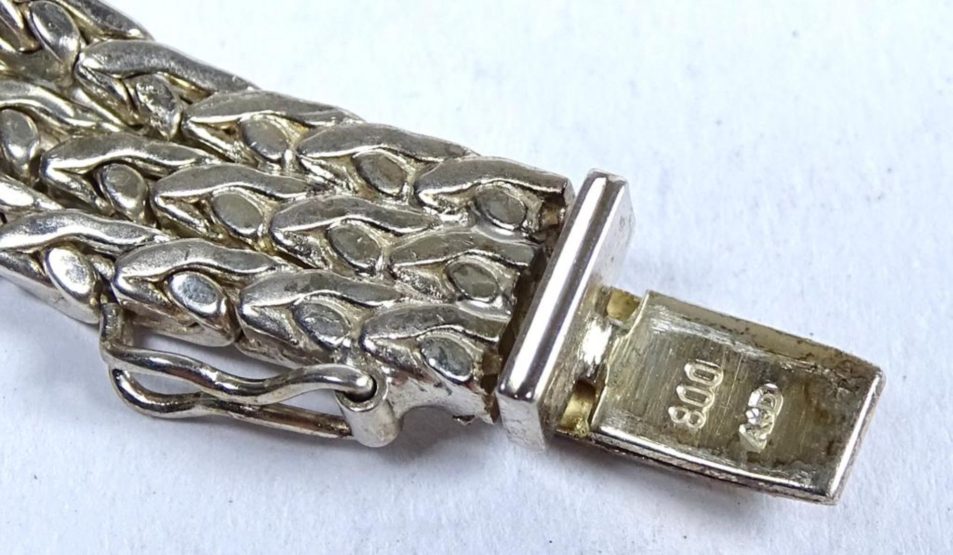 3-Reihiges Silber Armband, 800er,L-20,3cm, b-7,1´mm, 28,8gr - Bild 6 aus 6