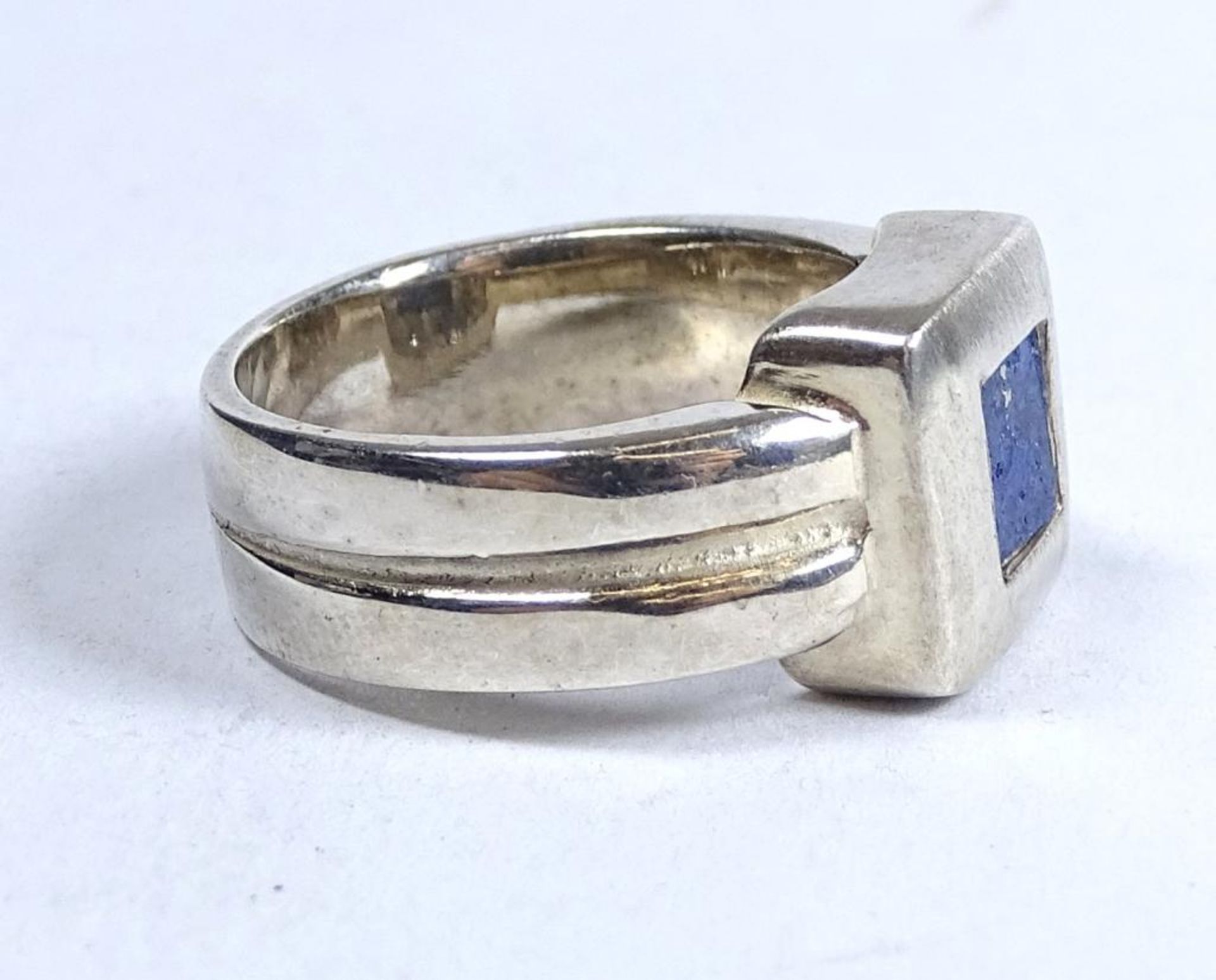 Schwerer Silber Ring -925- mit Lapislazuli,8,3gr., RG 54, b-6,6mm - Bild 2 aus 3