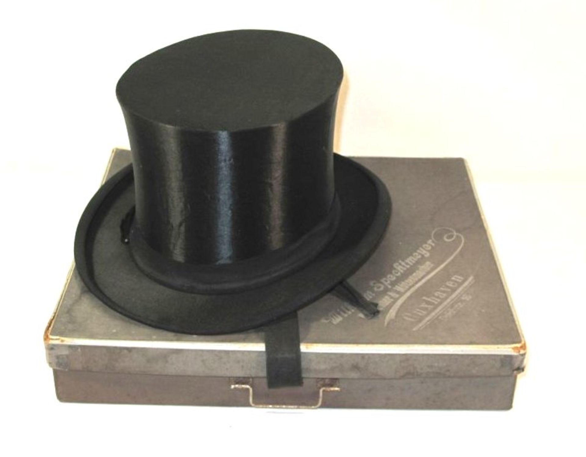 Chapeau-Claque in orig. Schachtel, älter, leichte Gebrauchsspure