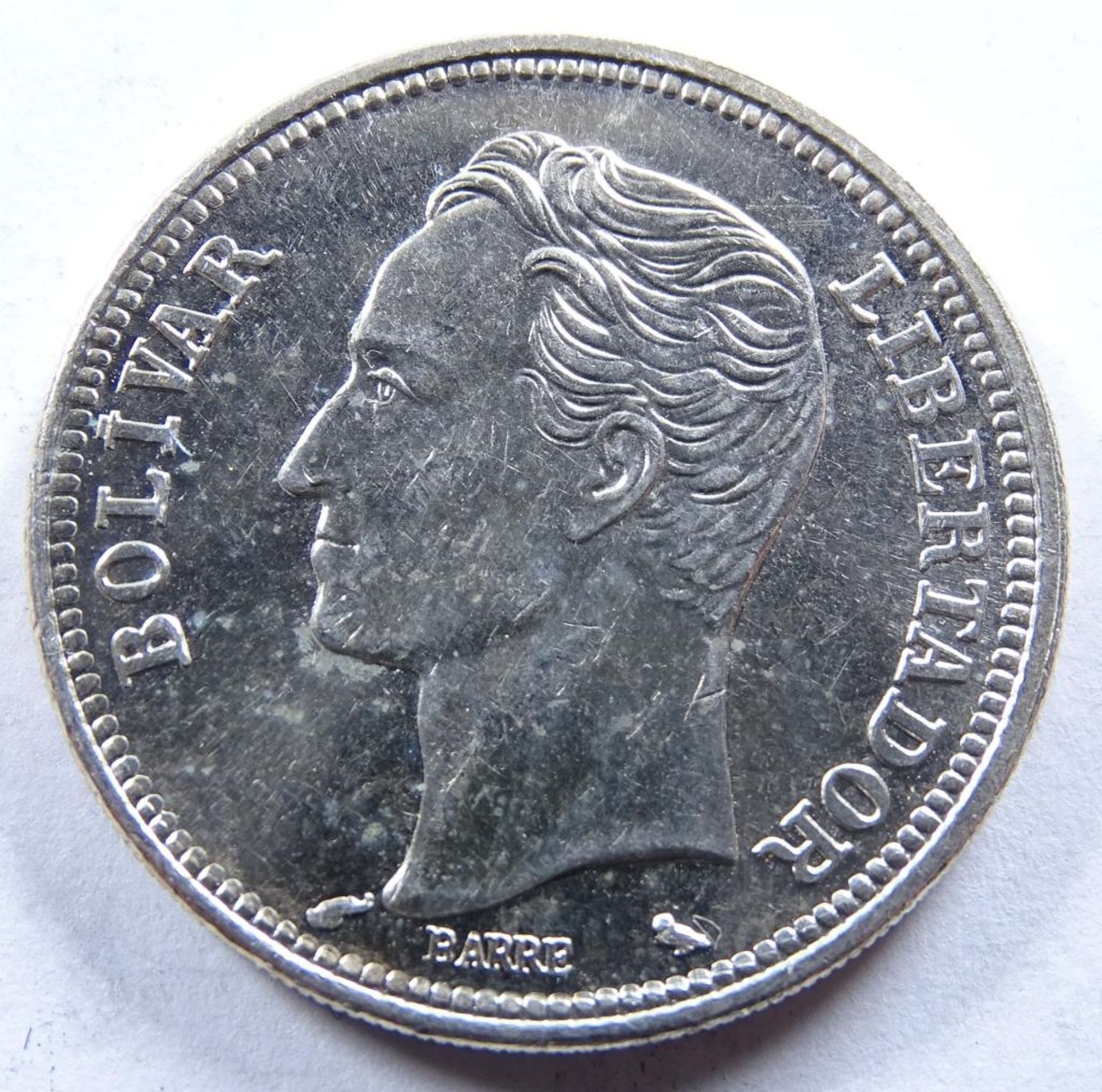 Münze,Republica de Venezuela,1960,Silber, 9,9gr - Bild 2 aus 2