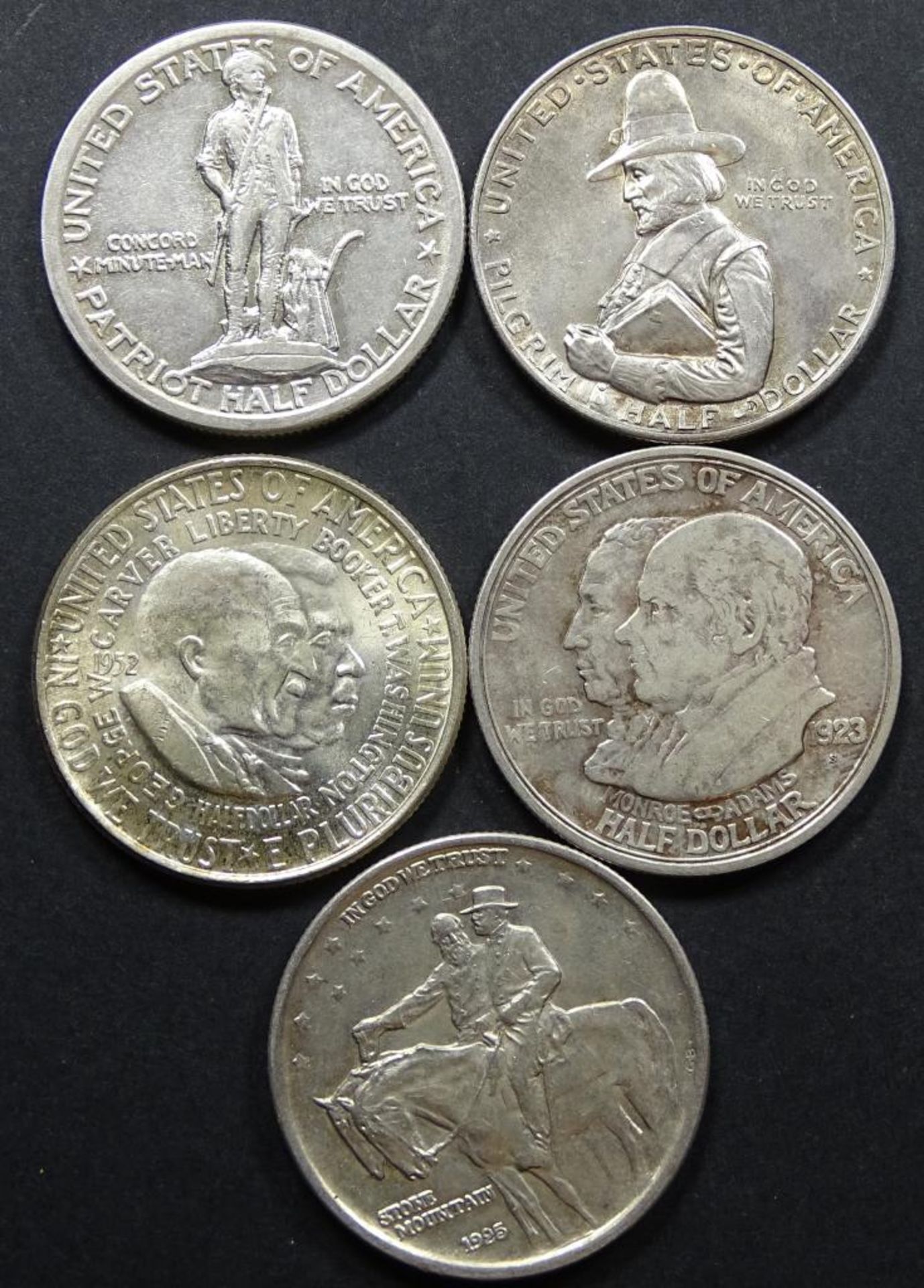 5x Half Dollar,Silber,zus.62,1gr.