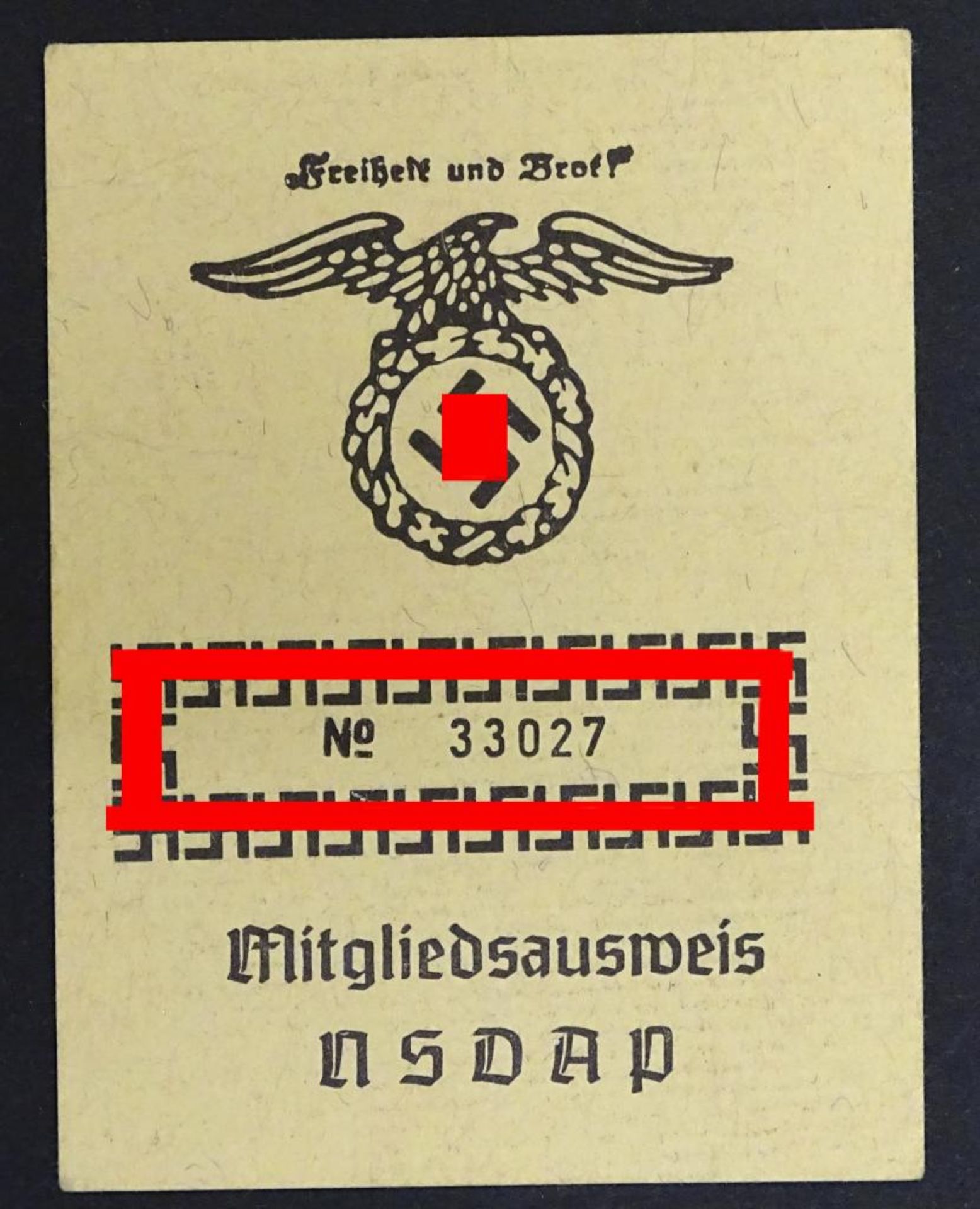 Mitgliedsausweis NSDAP,9x7cm